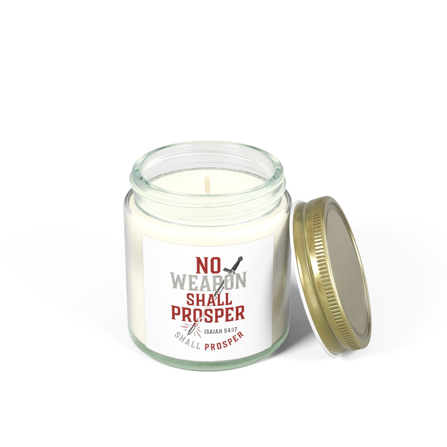 Inspirational Scented Candle - No Weapon Shall Prosper, Motivational Gift for Home, Relaxation, Self-Care, Spiritual, Prayer