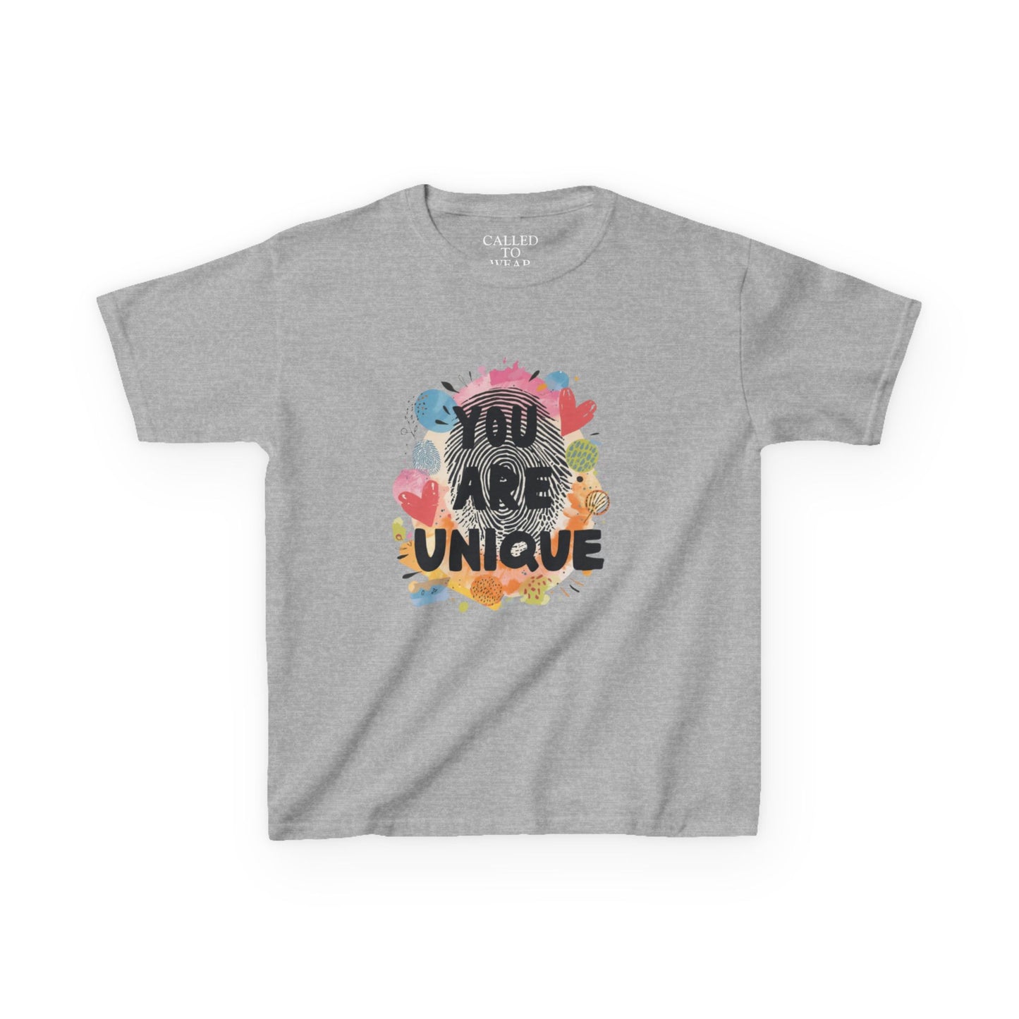 You Are Unique Kids Tee | Colorful Watercolor Animals, Positive Message