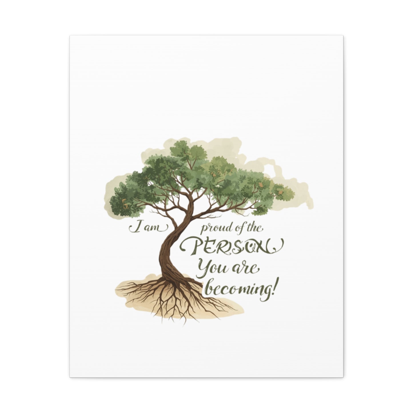 Tree of Growth Inspirational Quote Matte Canvas