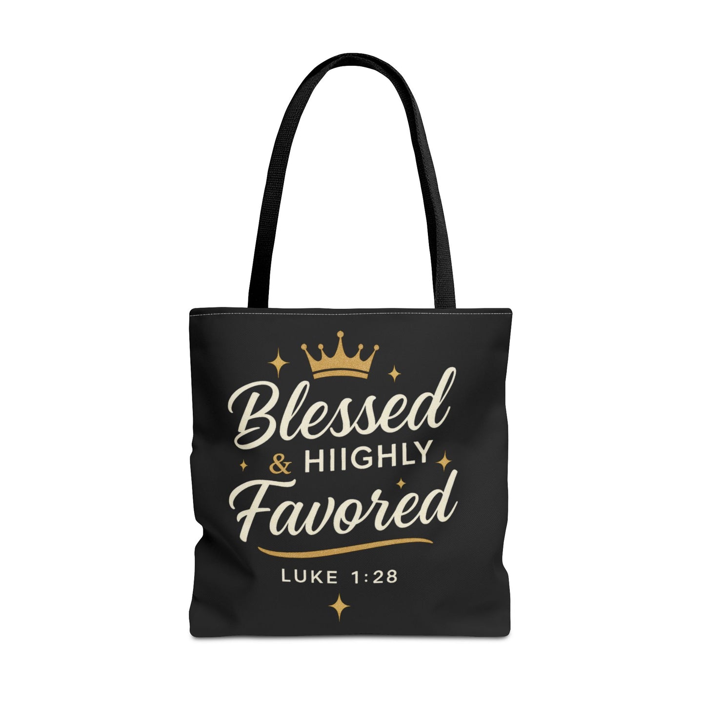 Blessed & Highly Favored Tote Bag | Inspirational Gift | Church Events | Christian Tote | Motivational Bag | Faith-Based Accessory