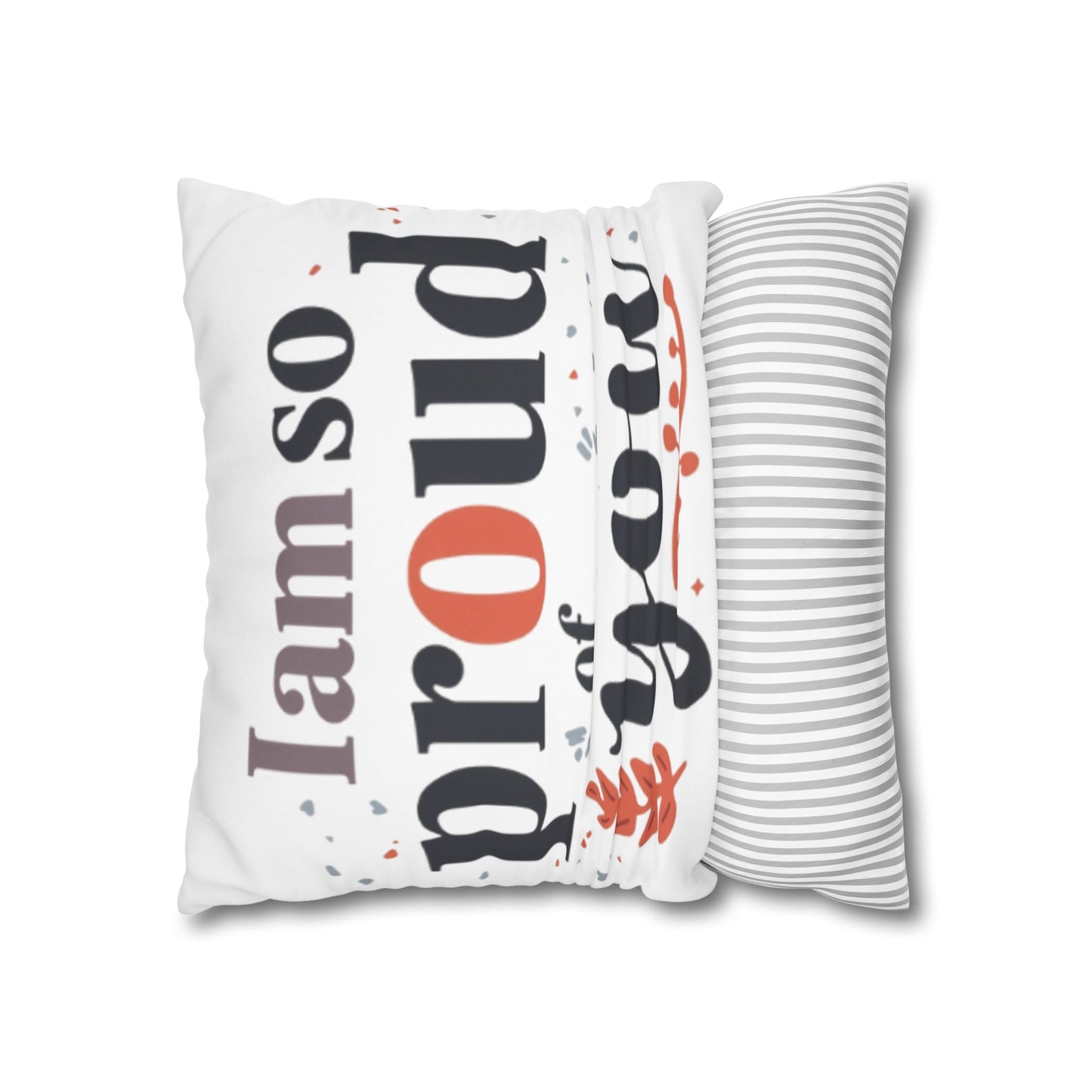 Hand-Lettered Encouragement Square Poly Canvas Pillowcase | Autumn Accents, Double-Sided
