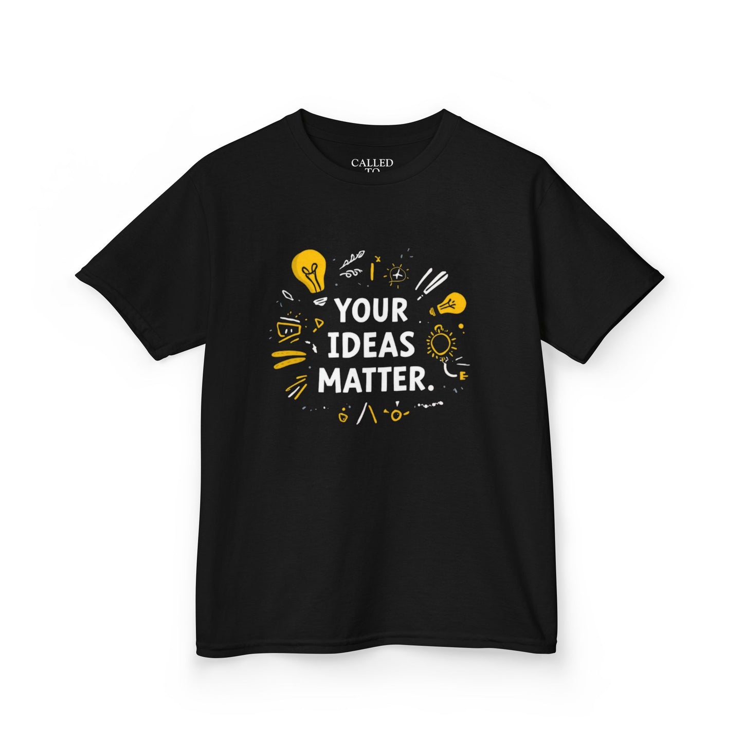 Your Ideas Matter Kids Tee | Motivational Lightbulb Design