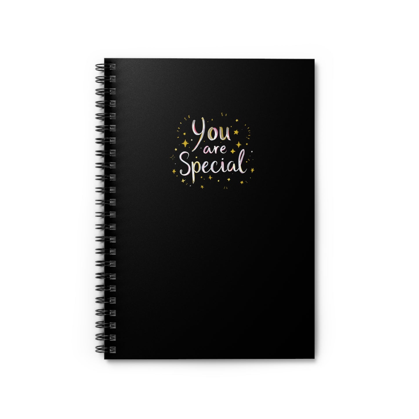 You Are Special spiral notebook | ruled lined journal, black cover, handwritten script