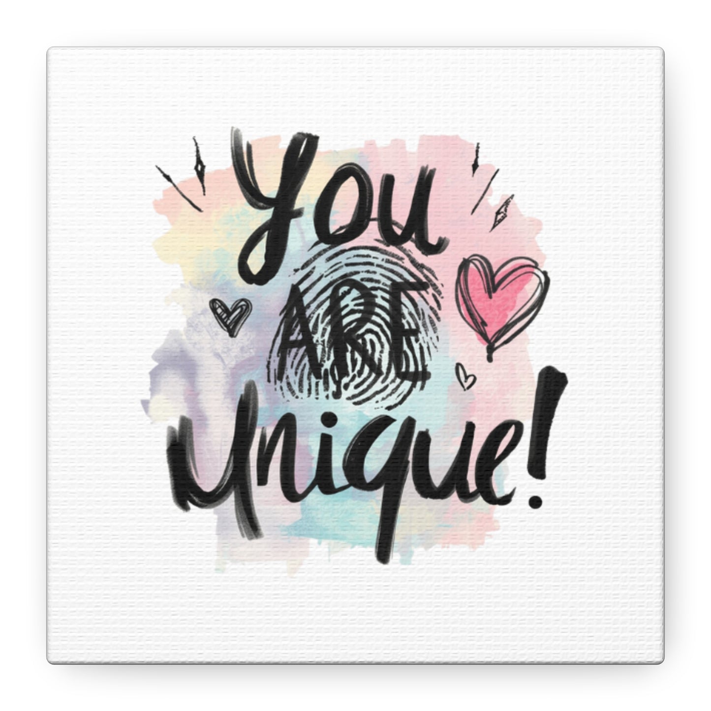 You Are Unique fingerprint heart canvas