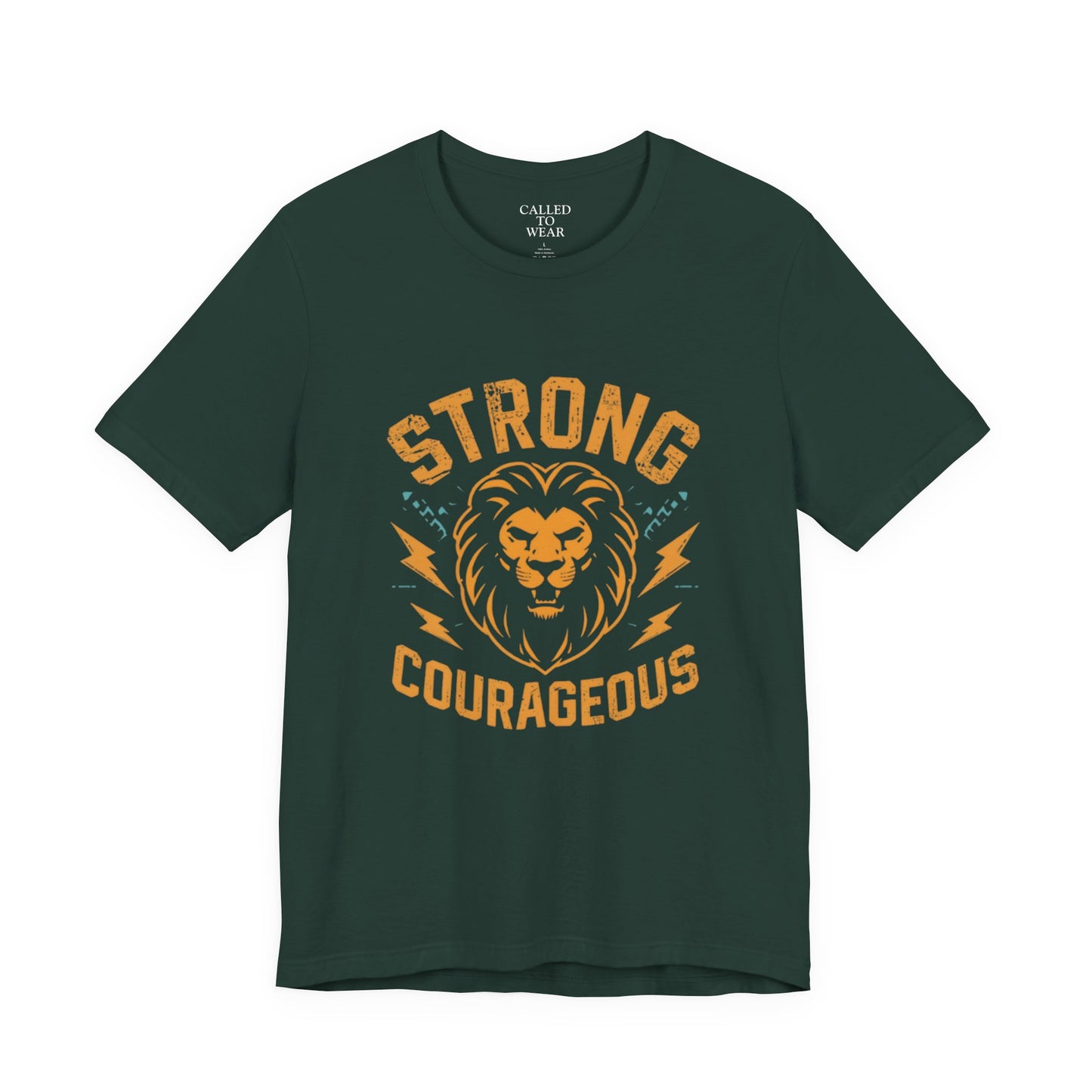 Strong Courageous Lion Tee | Vintage Lion Head, Motivational Graphic
