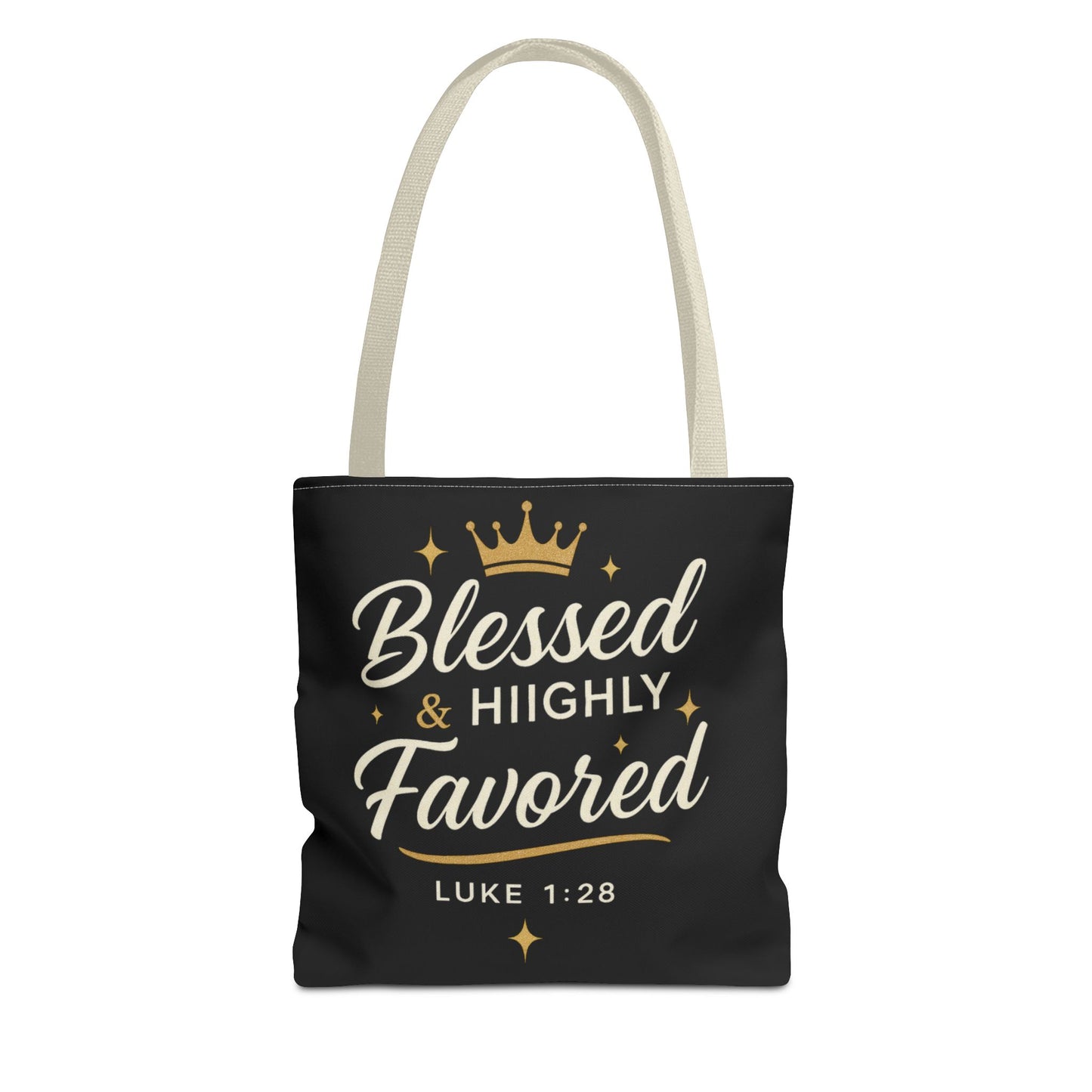 Blessed & Highly Favored Tote Bag | Inspirational Gift | Church Events | Christian Tote | Motivational Bag | Faith-Based Accessory