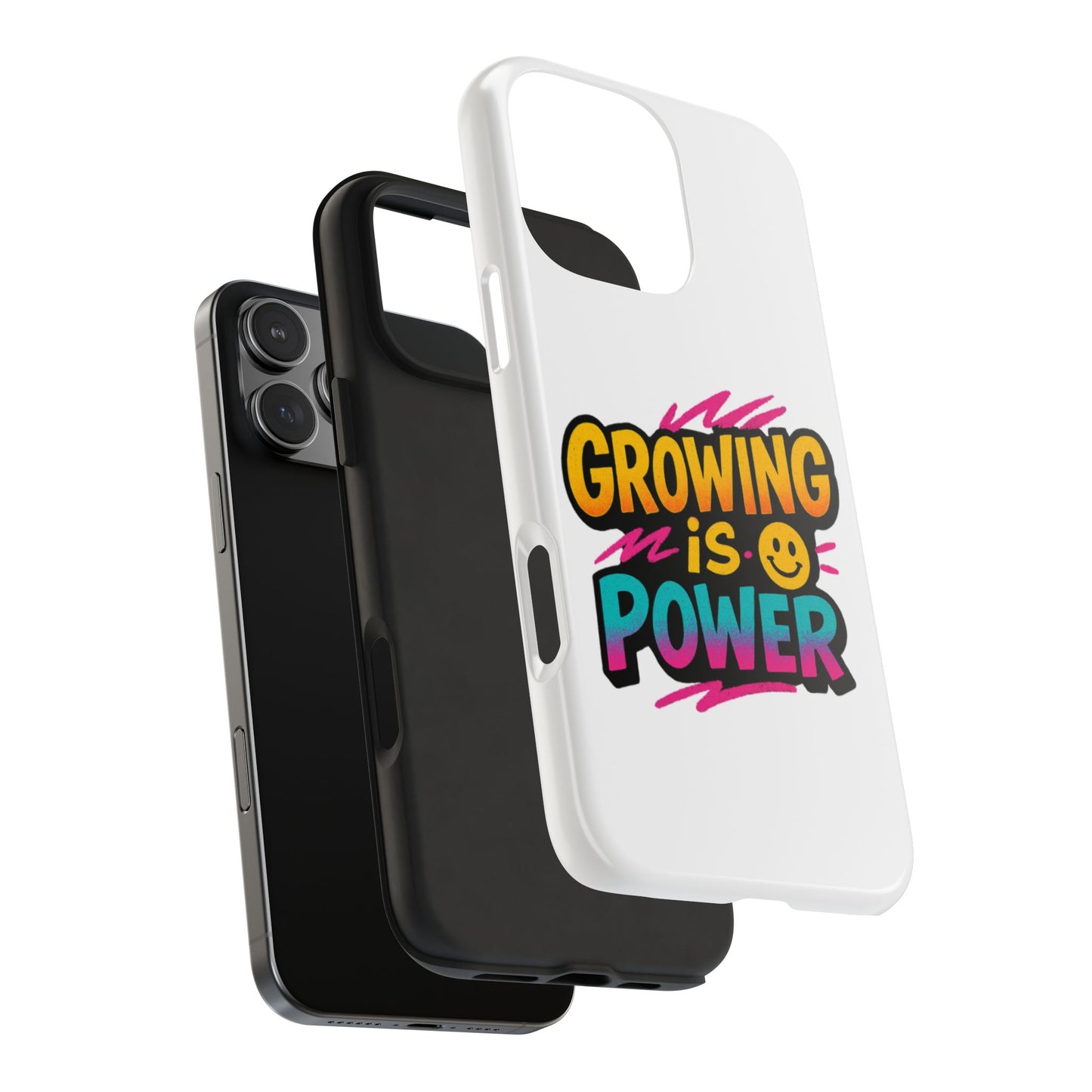 Empowering Tough Phone Case - 'Growing is Power' - Motivational Gifts, Unique Phone Accessories, Phone Protector, Gift for Teens