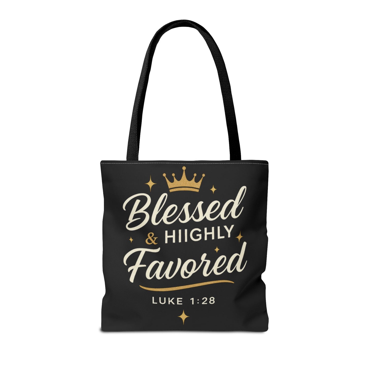 Blessed & Highly Favored Tote Bag | Inspirational Gift | Church Events | Christian Tote | Motivational Bag | Faith-Based Accessory