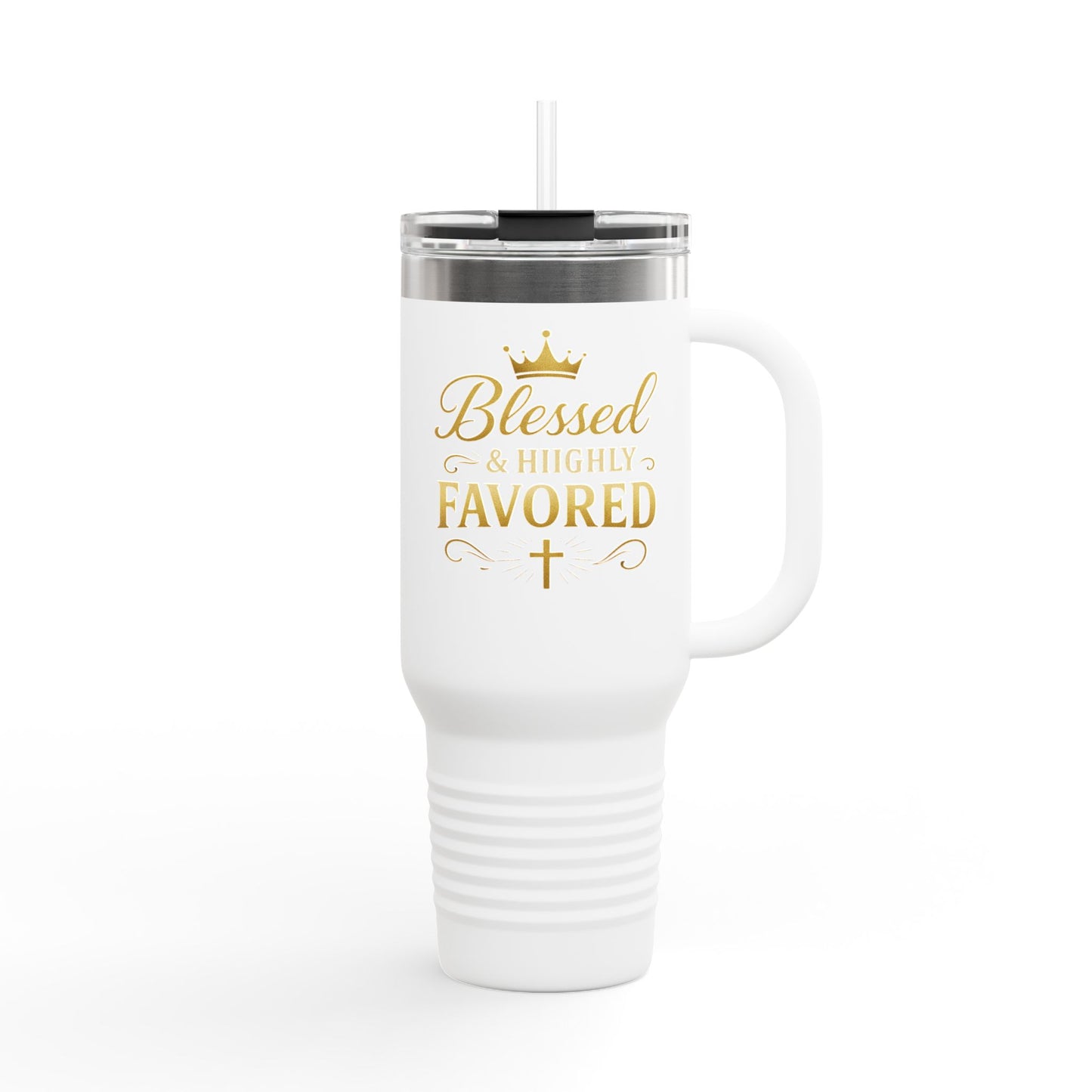 Blessed & Highly Favored 40oz Insulated Travel Mug - Inspirational On-the-Go Drinkware, Perfect for Gifts, Travel Essentials, and [...]