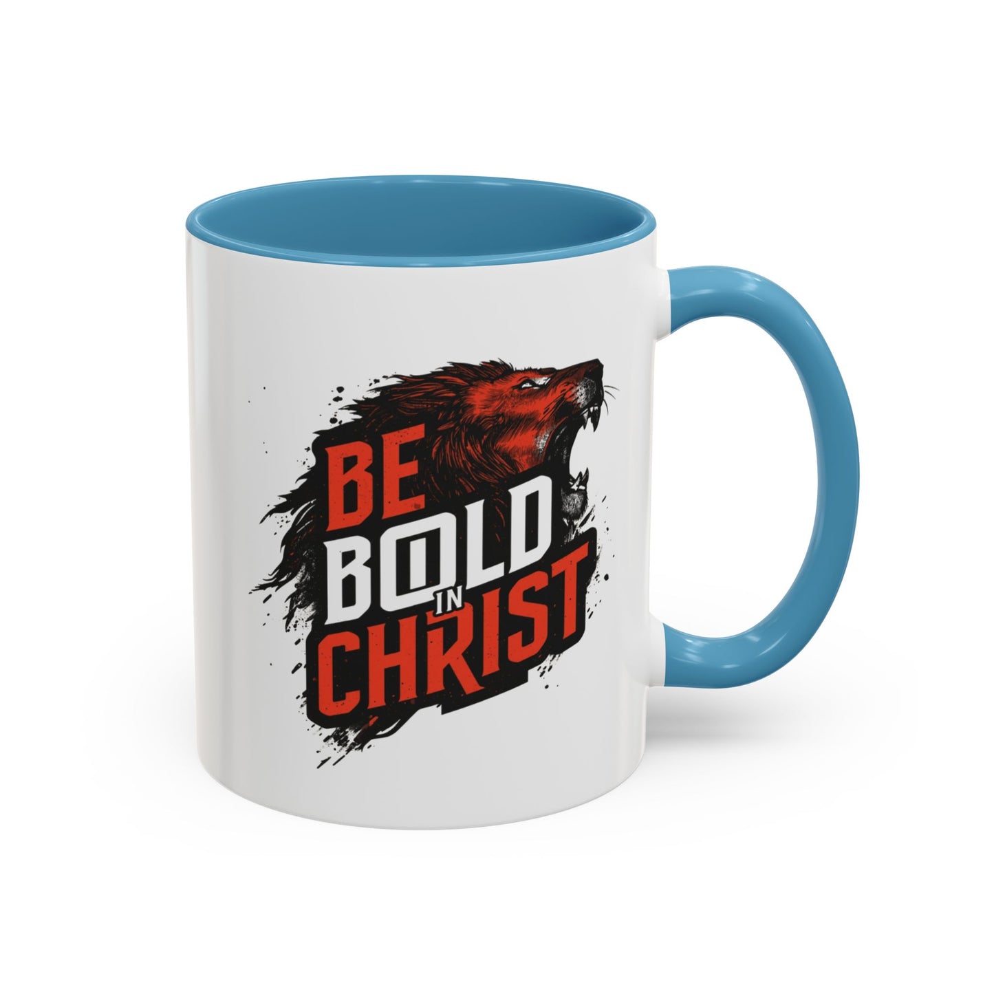 Be Bold in Christ Mug | Christian Faith Coffee Mug, Wolf Graphic Accent Mug
