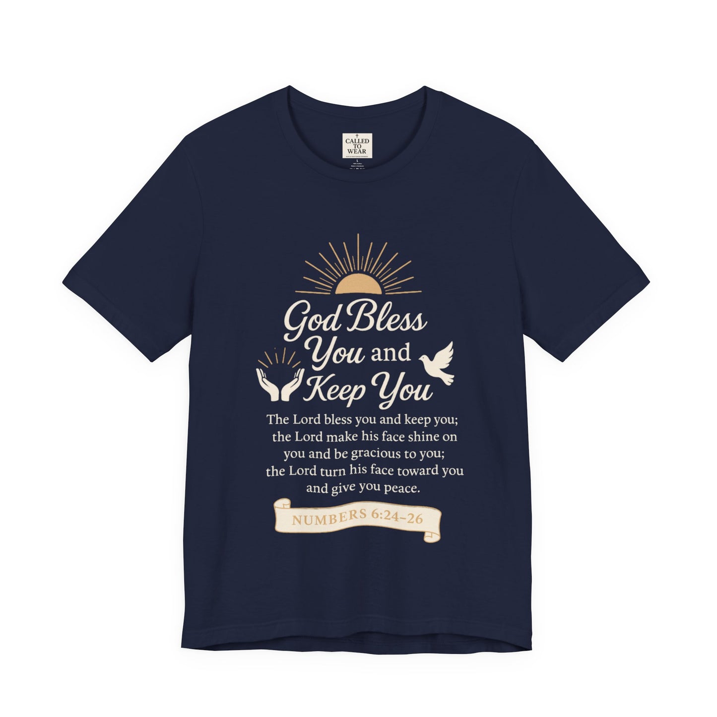 Faith-Inspired Unisex Tee, God Bless You and Keep You Christian Gift Shirt