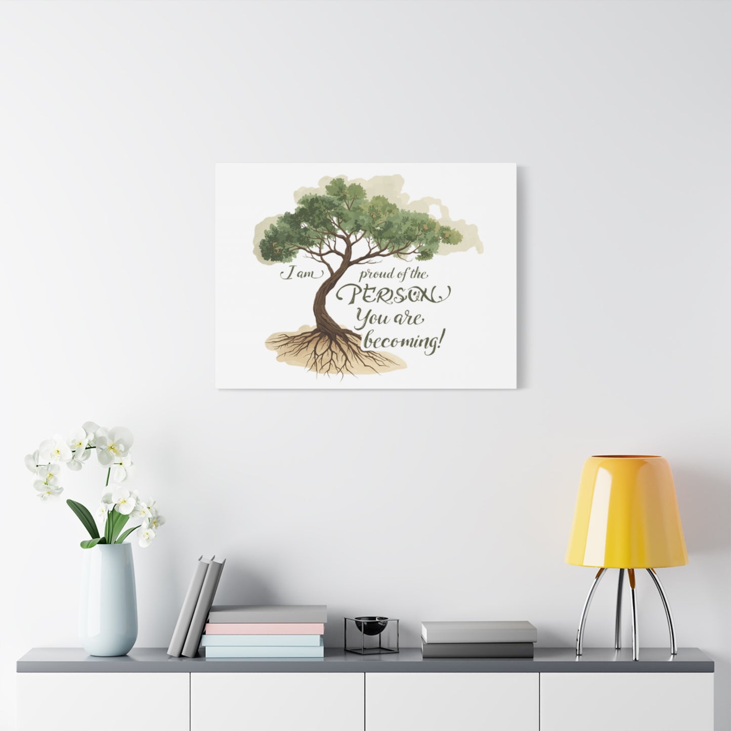 Tree of Growth Inspirational Quote Matte Canvas