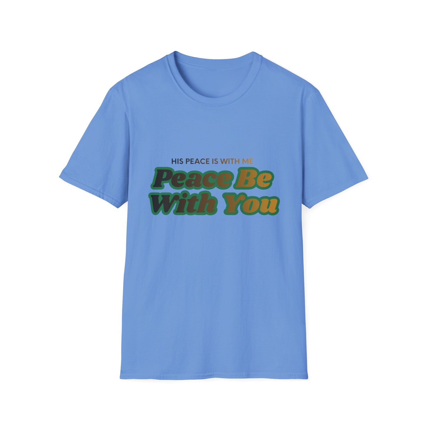Peace Be With You T-Shirt | Retro Green Amber Lettering