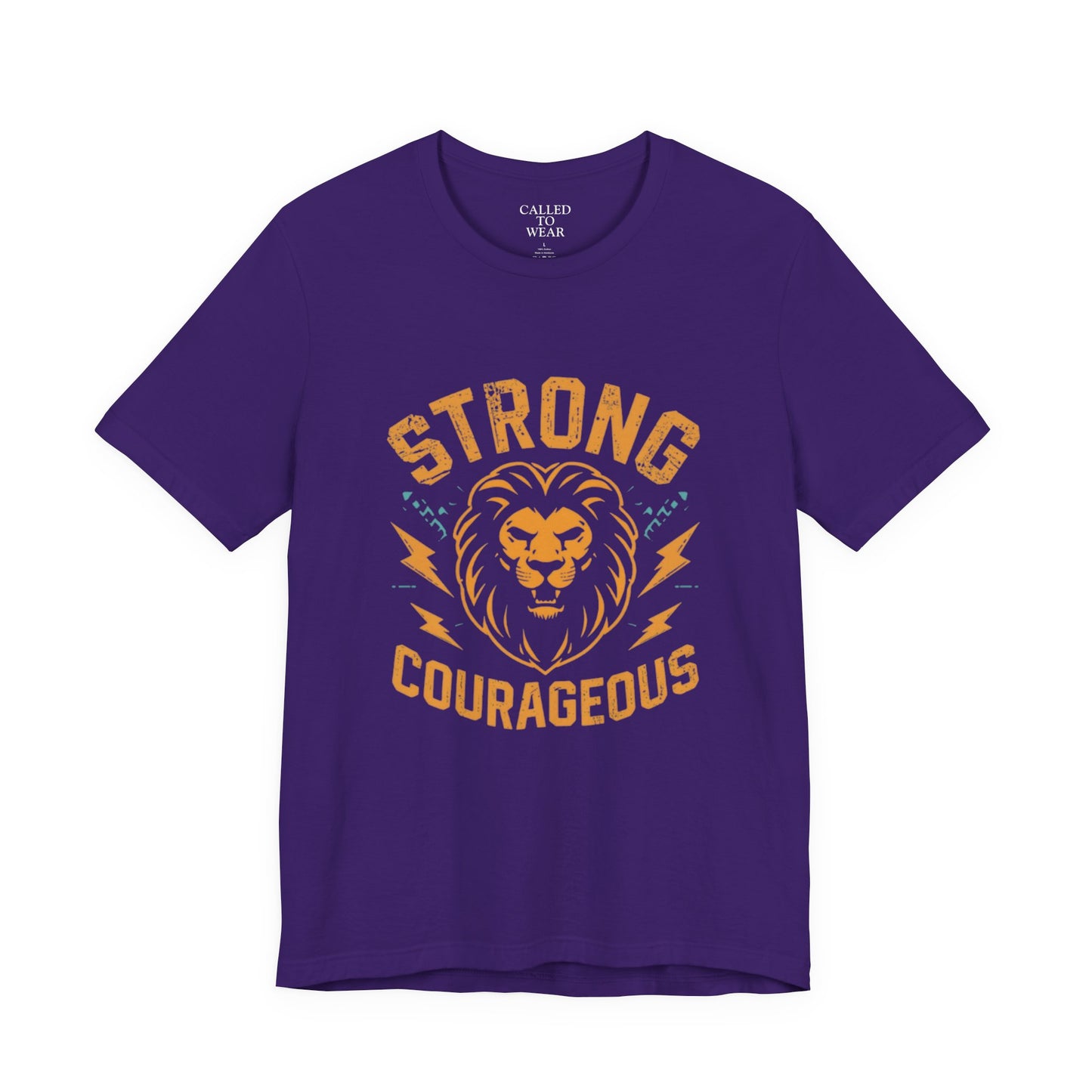 Strong Courageous Lion Tee | Vintage Lion Head, Motivational Graphic