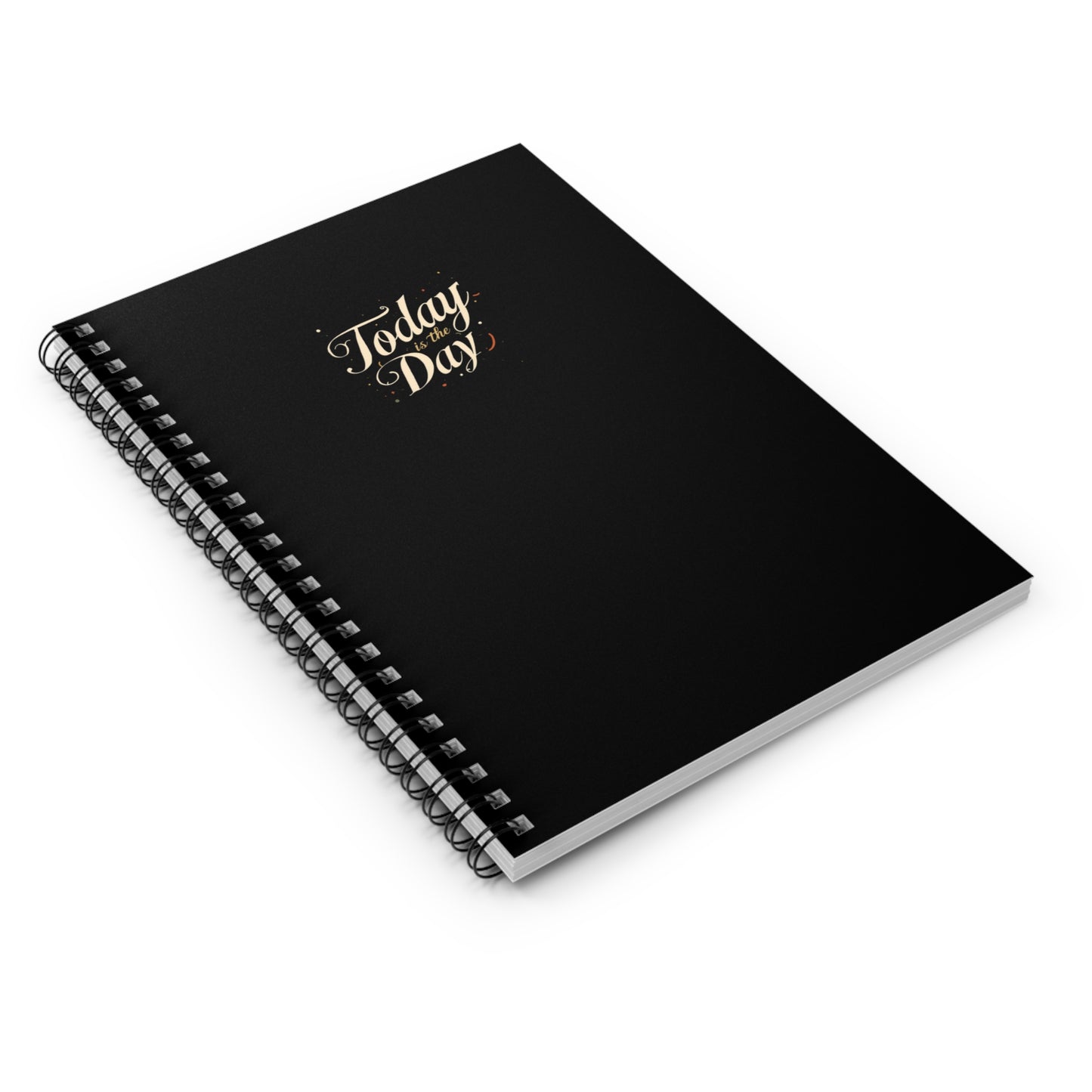 Today Is the Day Spiral Notebook, Ruled 118 Pages | Matte Black Encouragement Journal