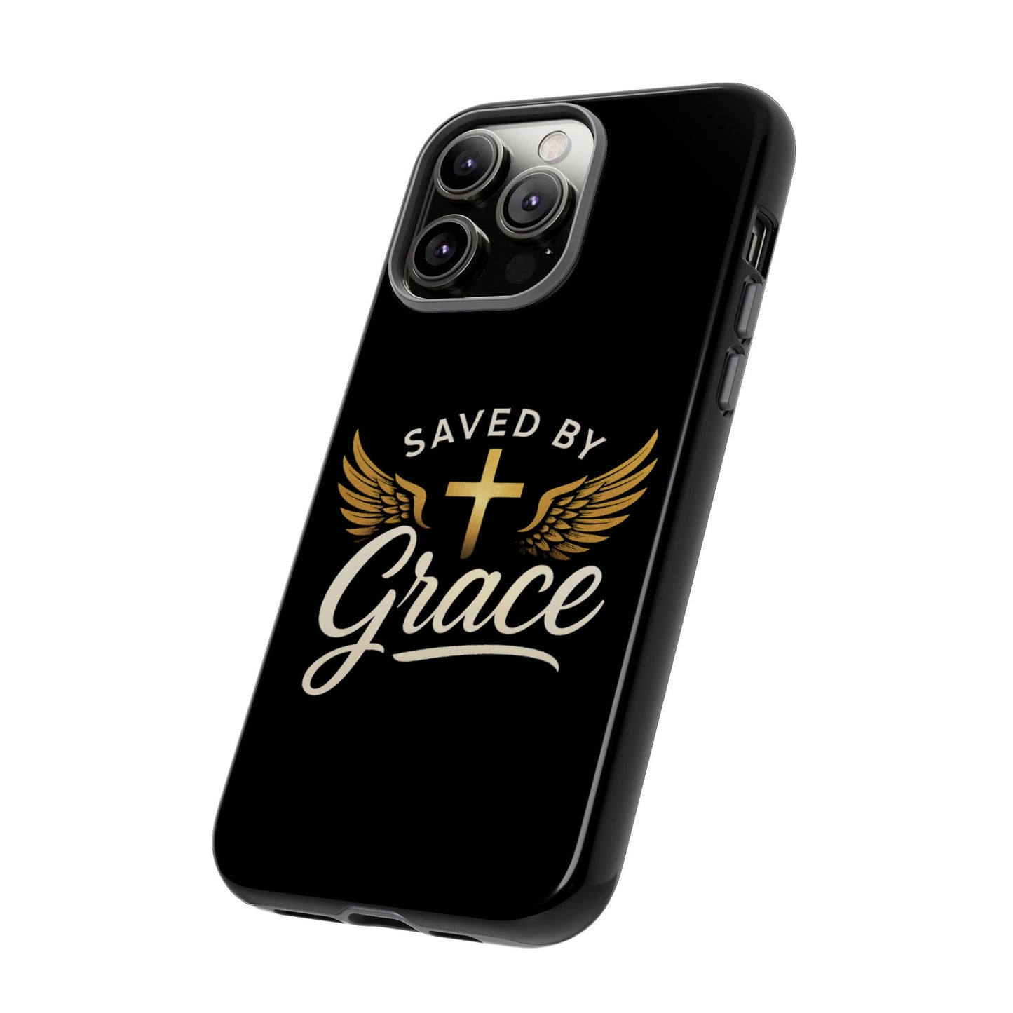 Christian Phone Case - Saved by Grace Design, Unique Gift for Believers, Inspirational Accessory, Stylish Christian Decor