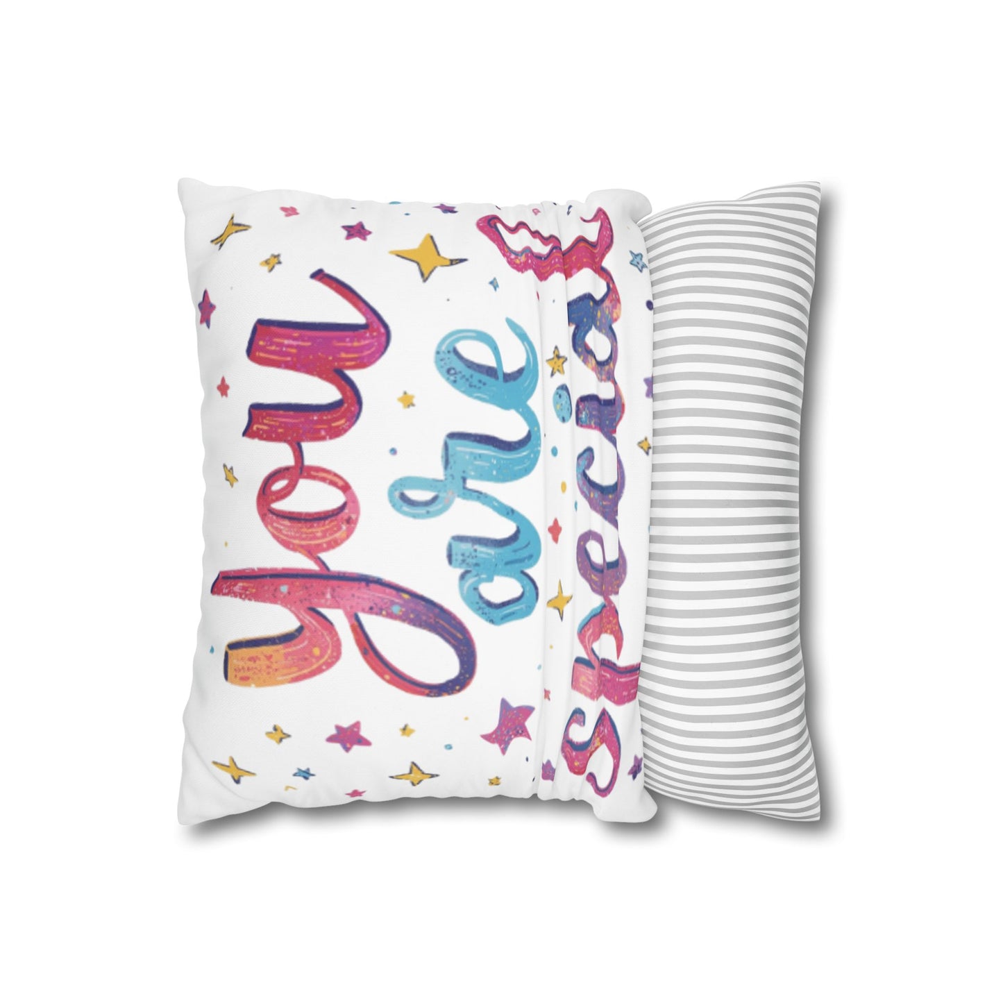 You Are Special throw pillow, square poly canvas pillowcase | inspirational nursery decor
