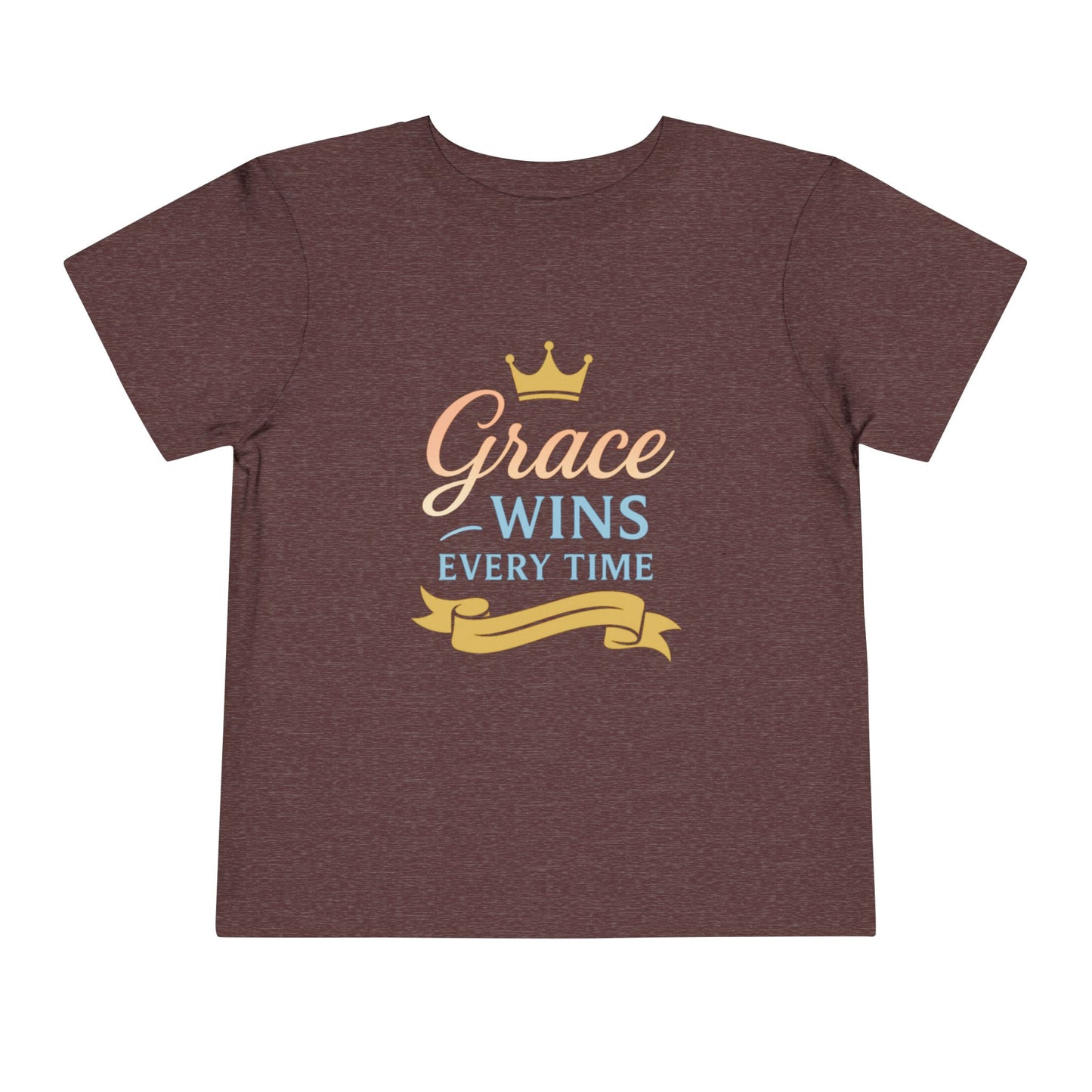 Toddler Short Sleeve Tee - "Grace Wins Every Time" Inspirational Kids T-Shirt, Perfect for Birthdays, Playdates, Baby Showers, Gifts, [...]