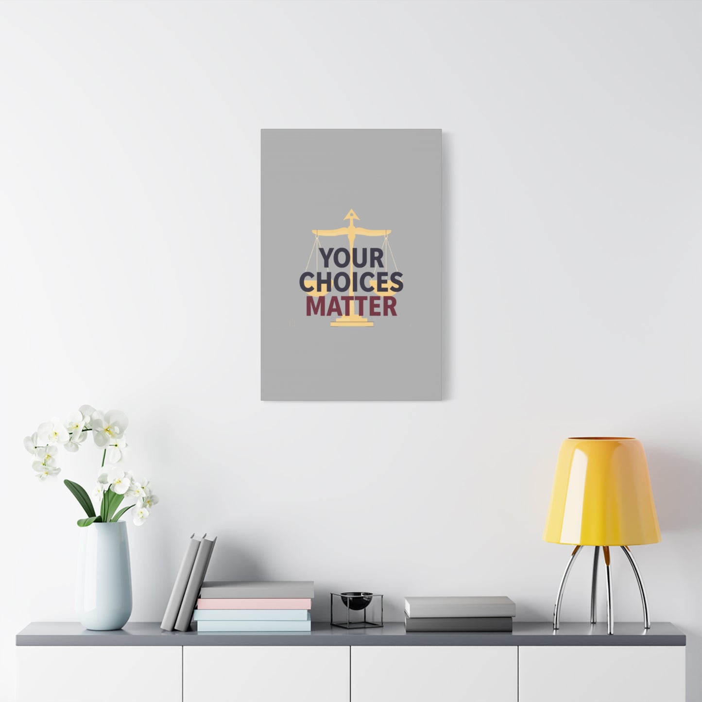 Your Choices Matter scale art Canvas | Matte Stretched Wall Art