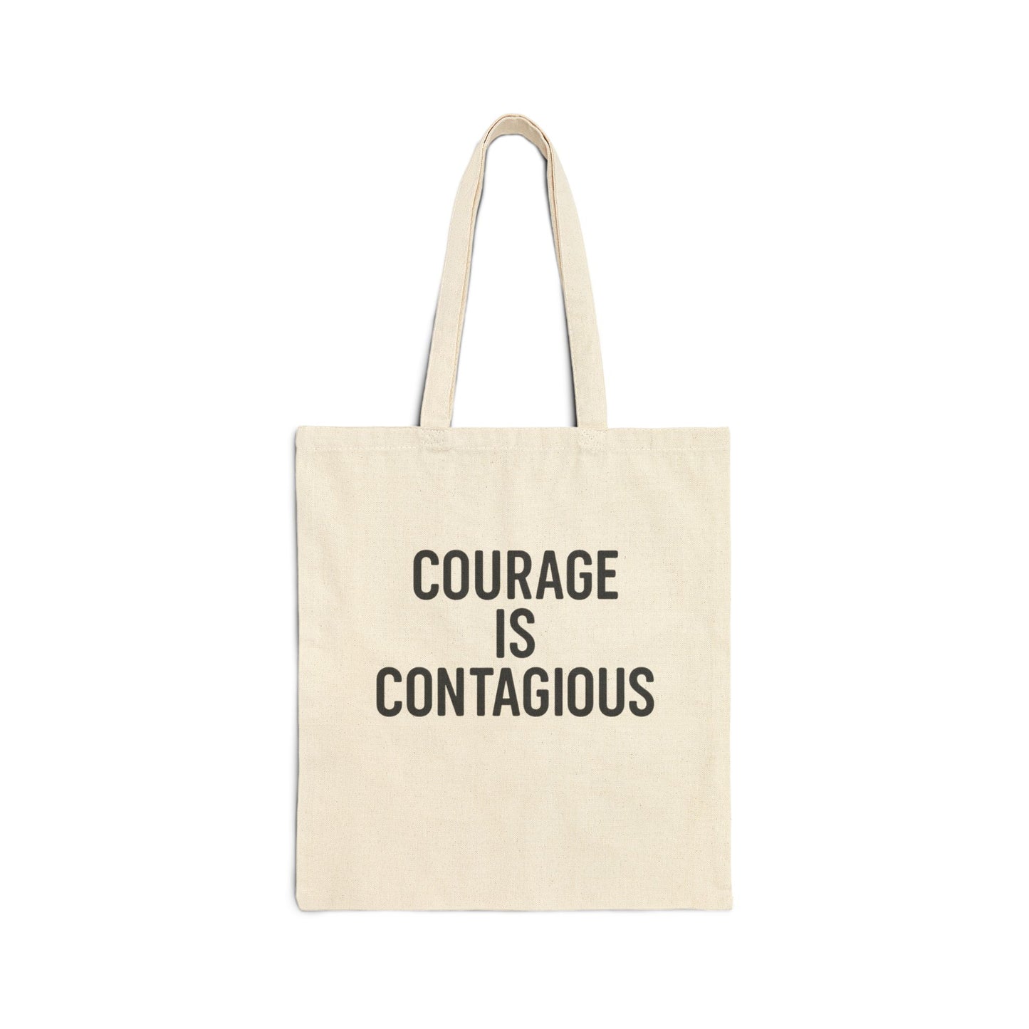 Courage is Contagious Canvas Tote Bag | Eco-Friendly Grocery Bag, Inspirational Gift, Reusable Shopping Bag, Motivational Tote