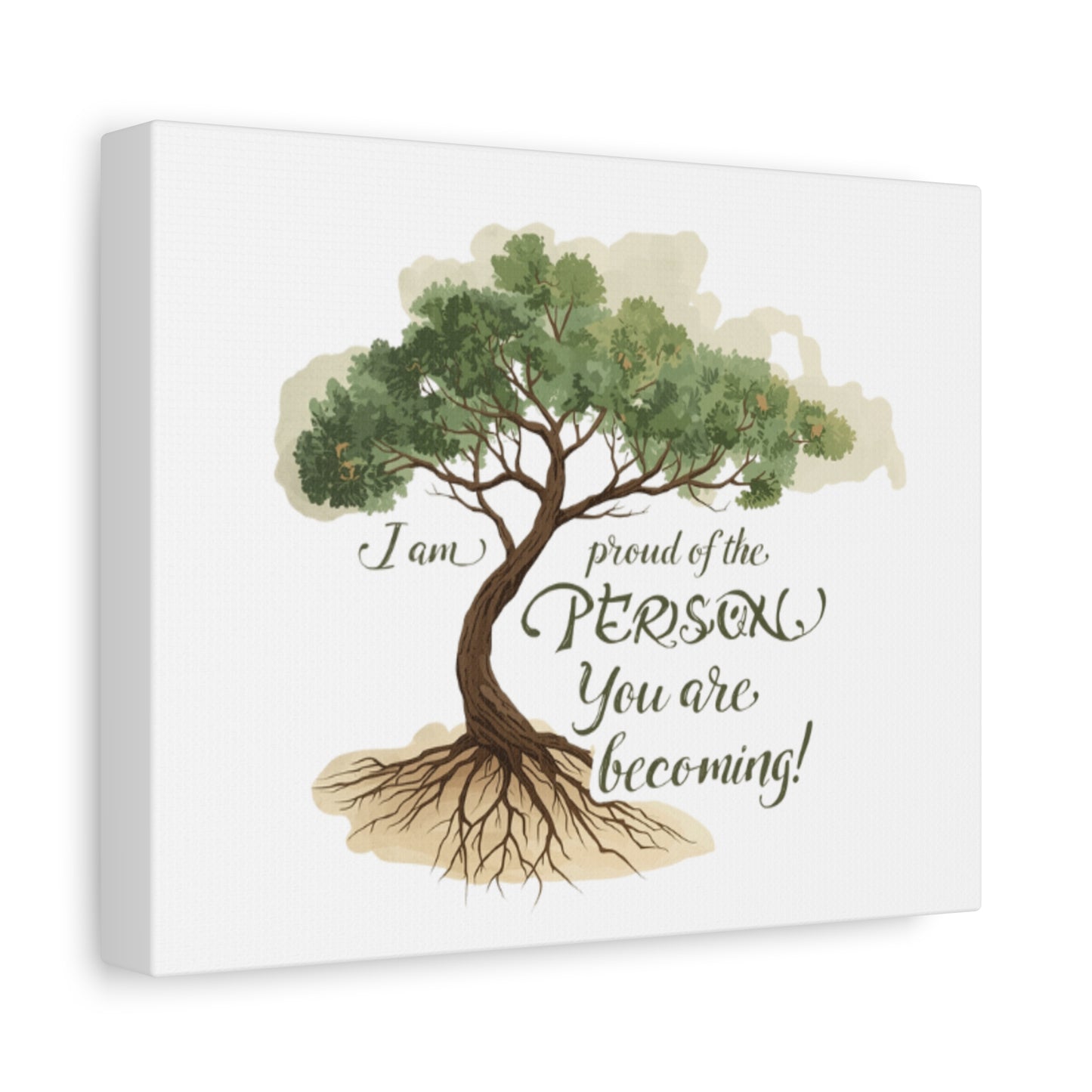 Tree of Growth Inspirational Quote Matte Canvas