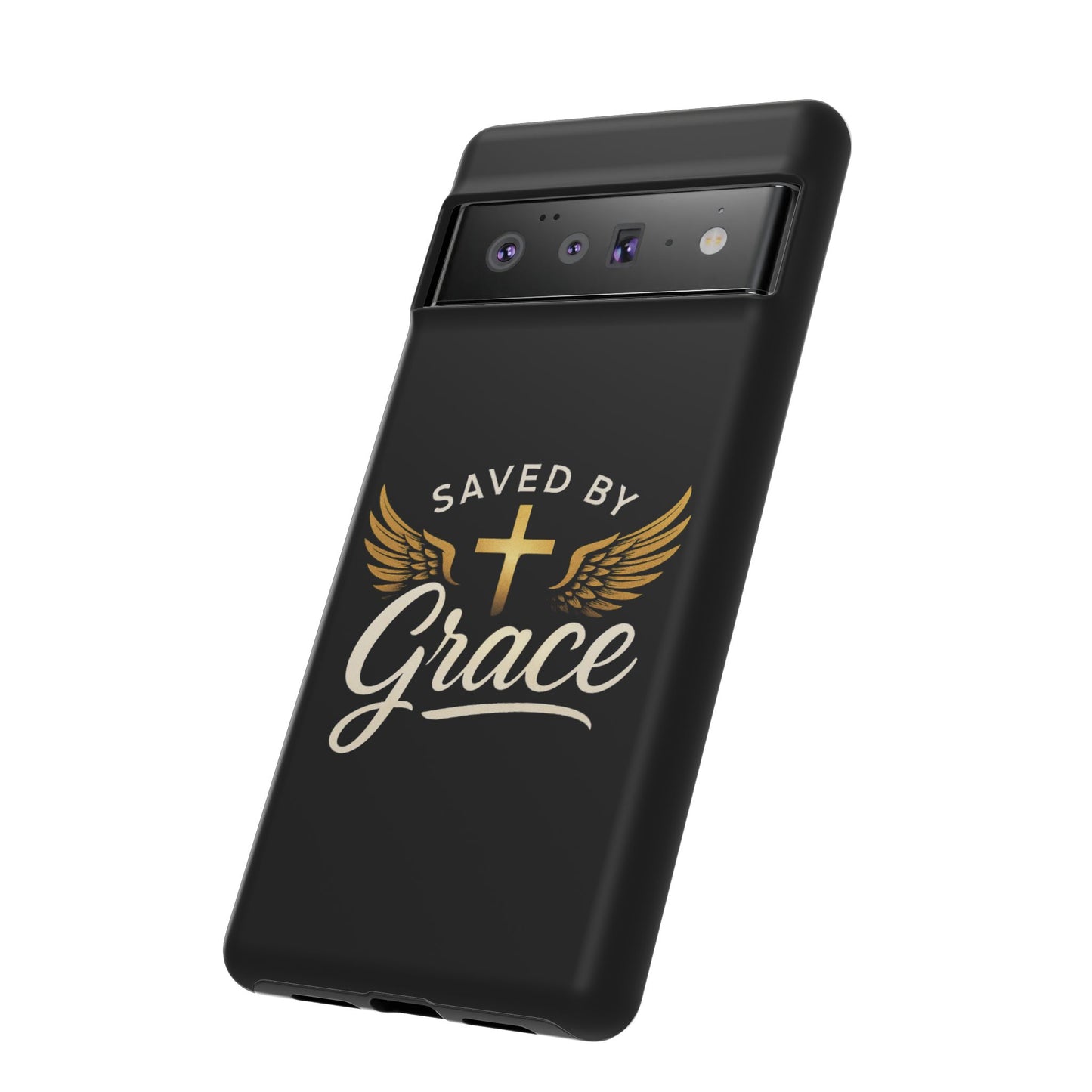 Christian Phone Case - Saved by Grace Design, Unique Gift for Believers, Inspirational Accessory, Stylish Christian Decor