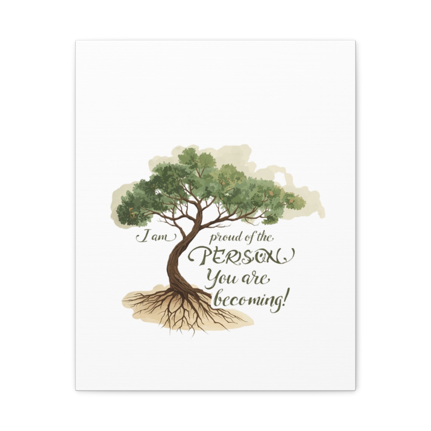 Tree of Growth Inspirational Quote Matte Canvas