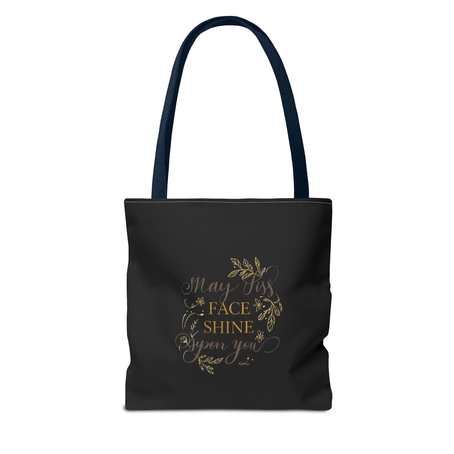 Gold Botanical Lettering Tote Bag | Structured Polyester Market Bag