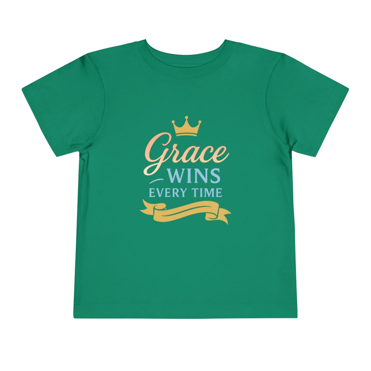 Toddler Short Sleeve Tee - "Grace Wins Every Time" Inspirational Kids T-Shirt, Perfect for Birthdays, Playdates, Baby Showers, Gifts, [...]