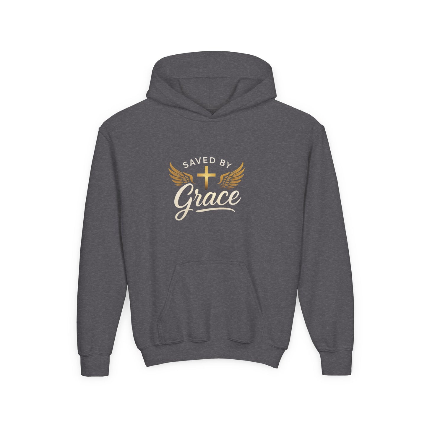 Saved by Grace Youth Hoodie, Inspirational Sweatshirt, Christian Gift, Teen Apparel, Faith-Based Fashion, Hooded Sweatshirt