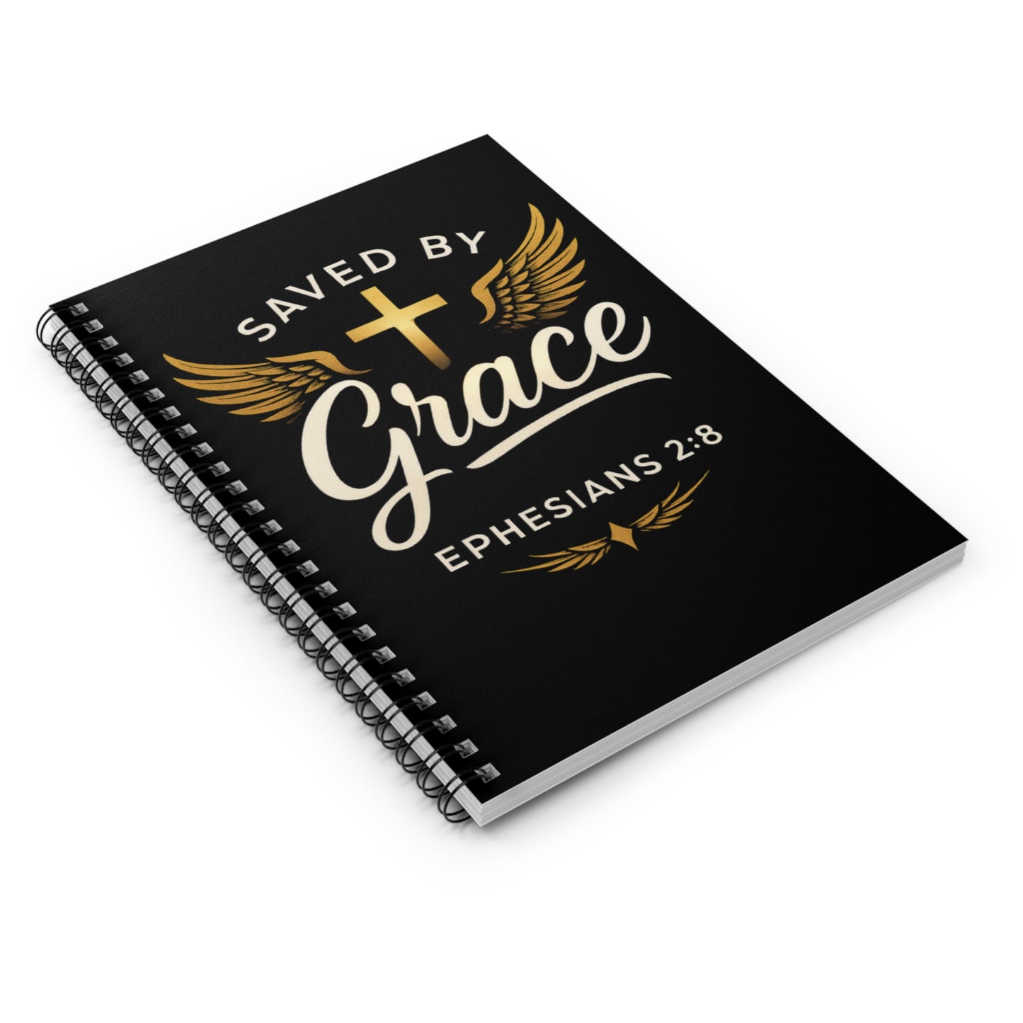 Saved by Grace Spiral Notebook - Inspirational Christian Journal, Perfect for Gifts, Bible Study, Worship Notes, Ephesians 2:8