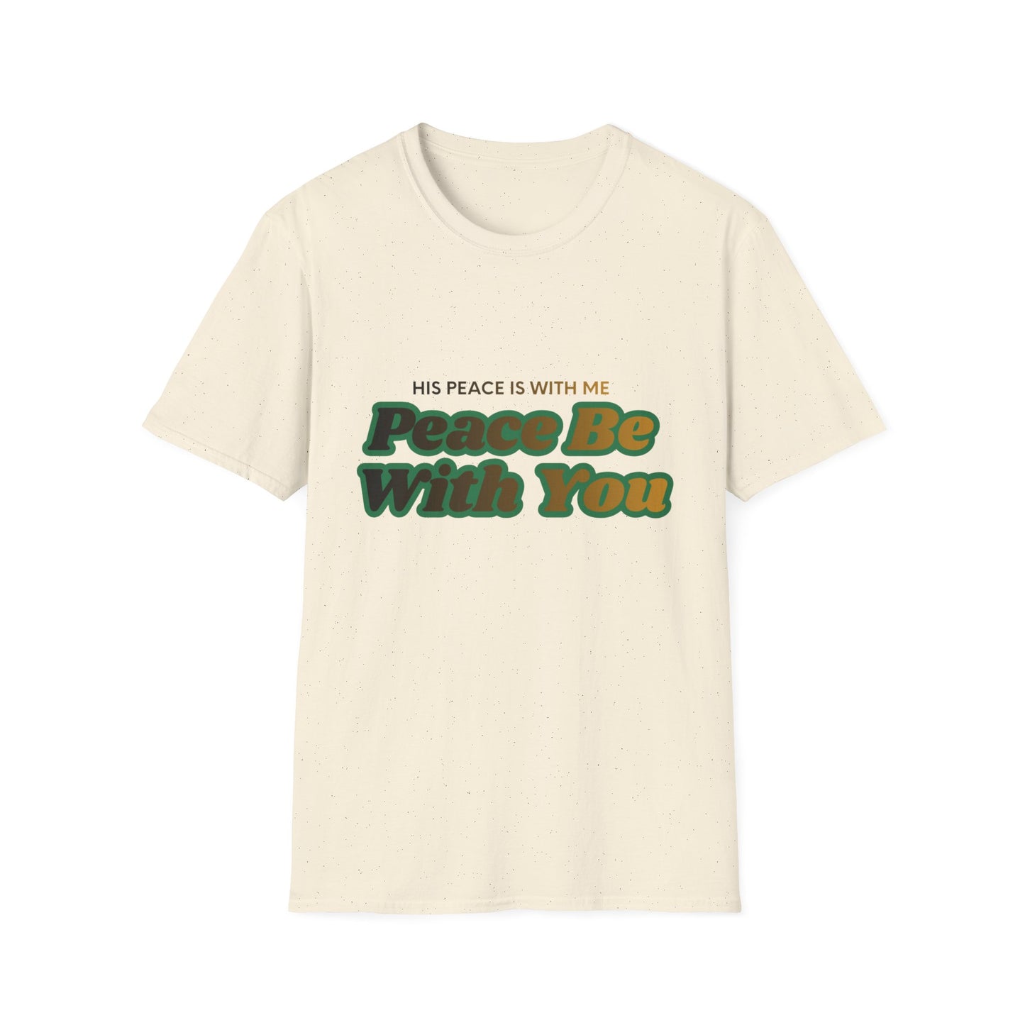 Peace Be With You T-Shirt | Retro Green Amber Lettering
