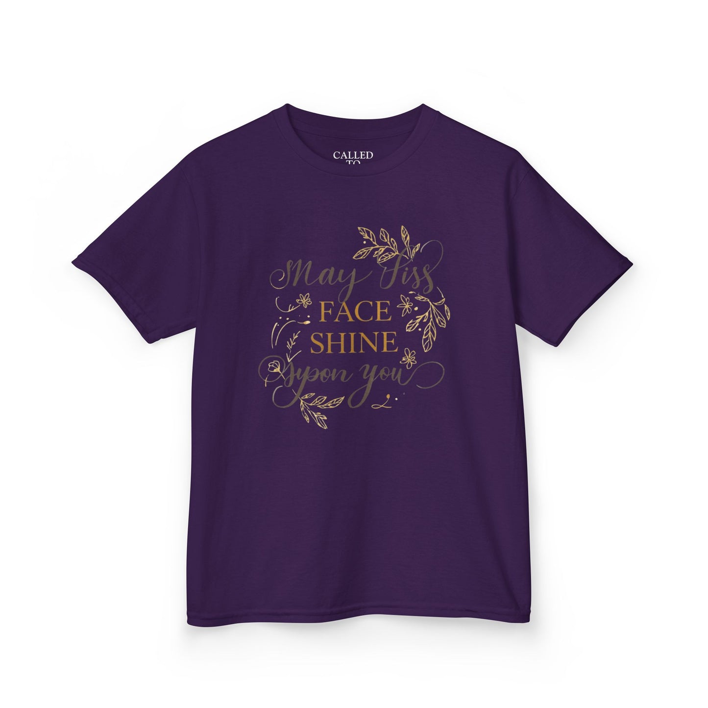 Gold Script Laurel 'Seen and Steady' Kids Tee | Metallic Keepsake Shirt