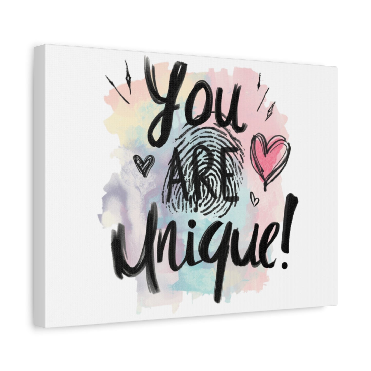 You Are Unique fingerprint heart canvas