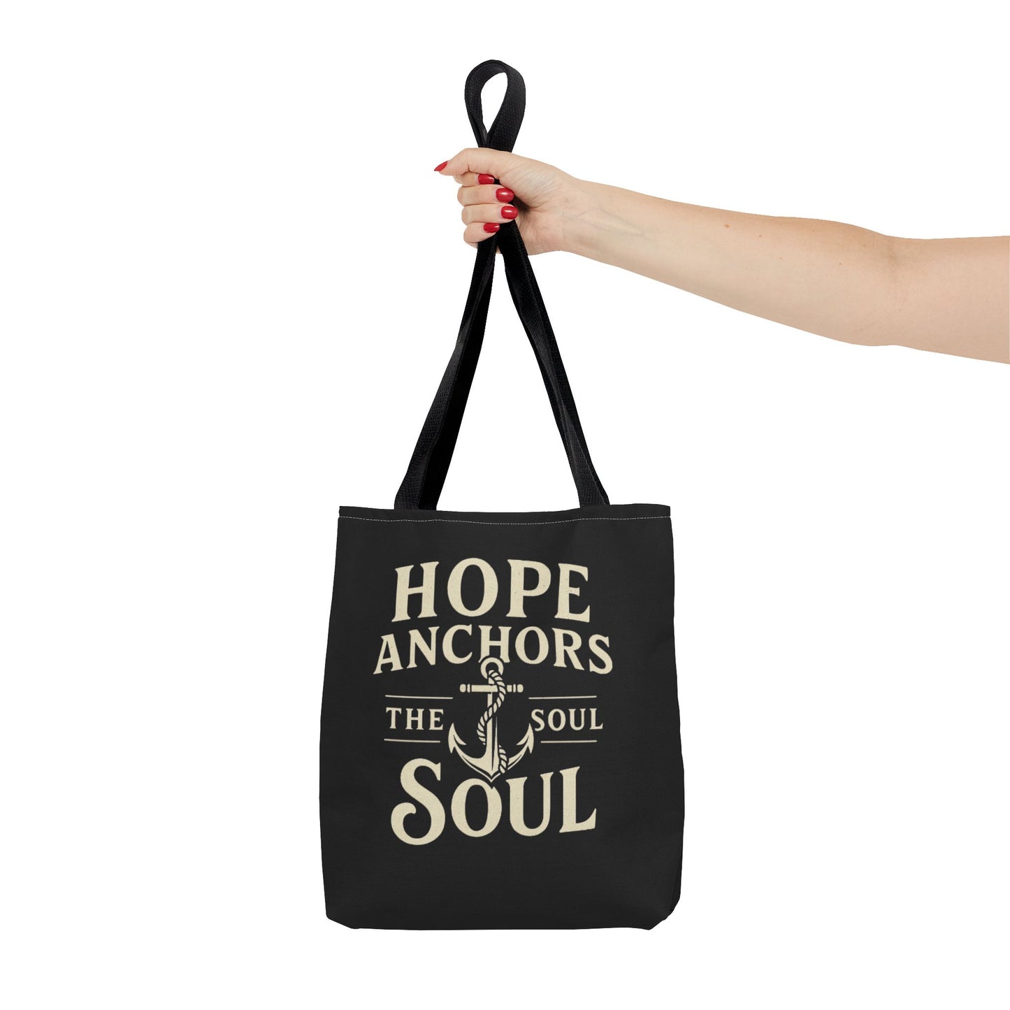 Inspirational Tote Bag - Hope Anchors the Soul, Everyday Use, Beach Bag, Travel Companion