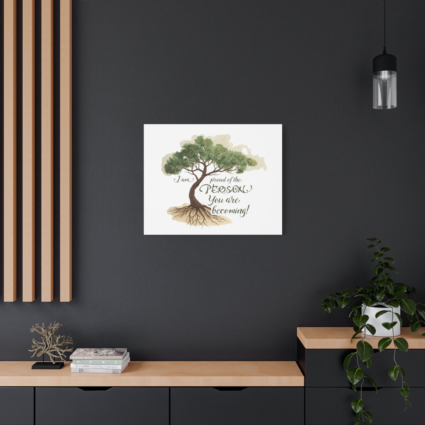 Tree of Growth Inspirational Quote Matte Canvas