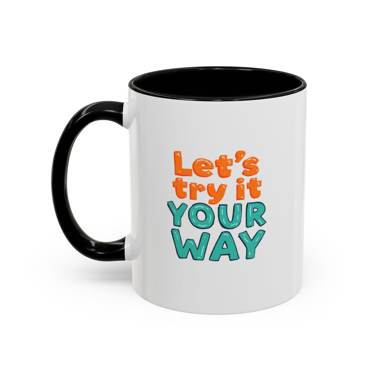 Let’s Try It Your Way Accent Coffee Mug | Typography Retro Colors