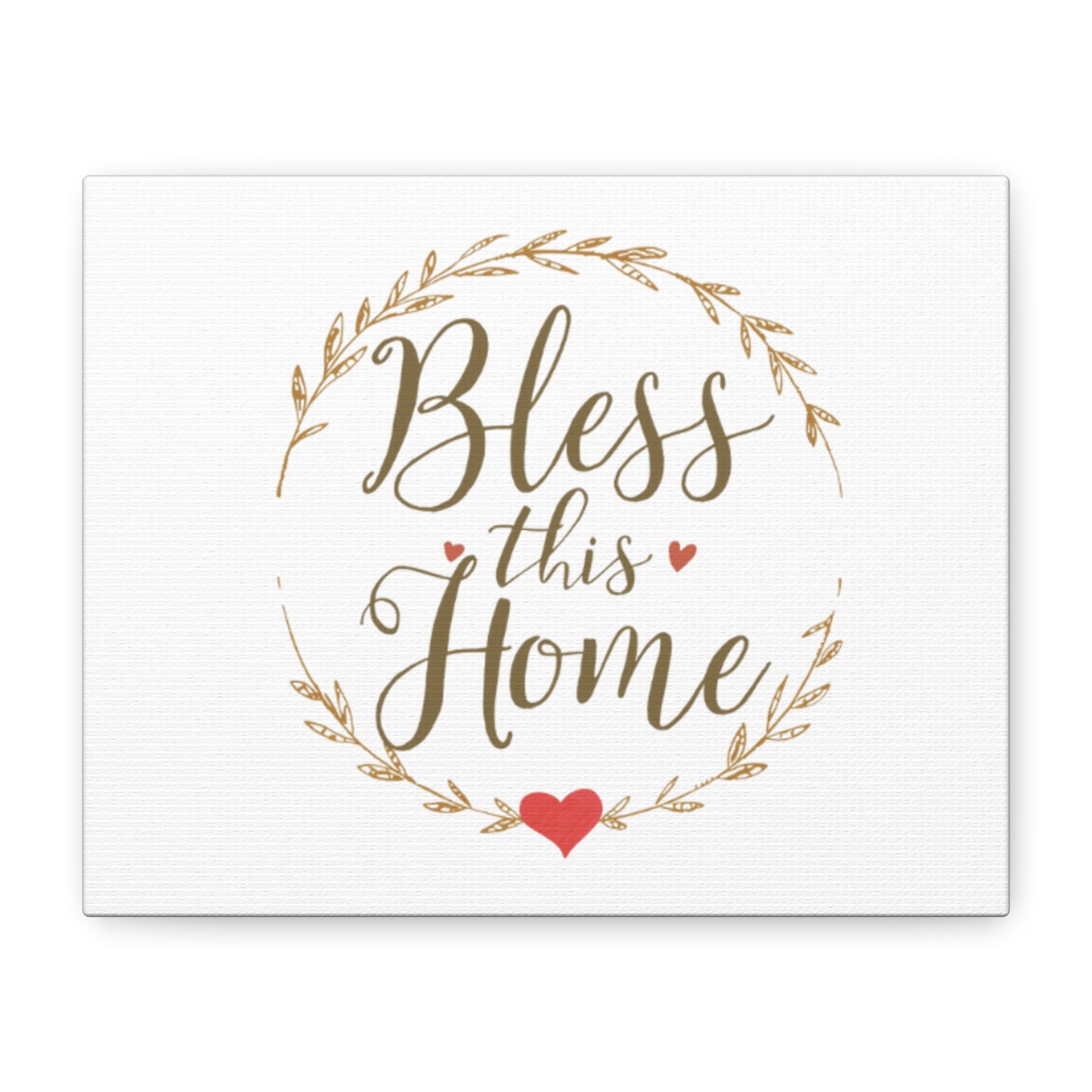 Bless This Home laurel wreath wall art Canvas | Matte Stretched 1.25"