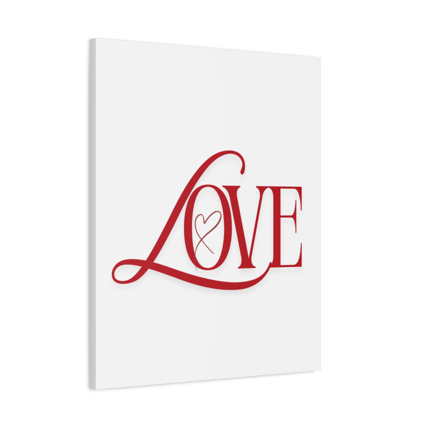 Red Script LOVE with Heart Canvas