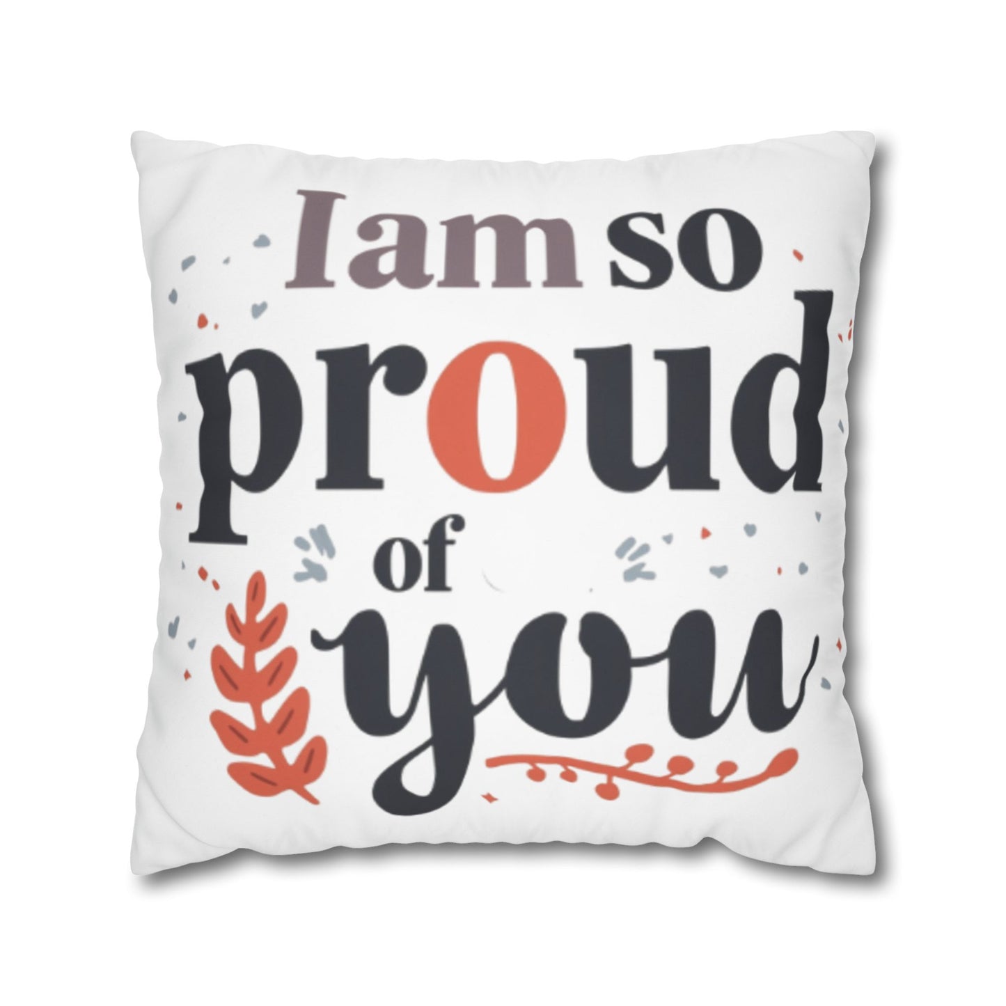 Hand-Lettered Encouragement Square Poly Canvas Pillowcase | Autumn Accents, Double-Sided