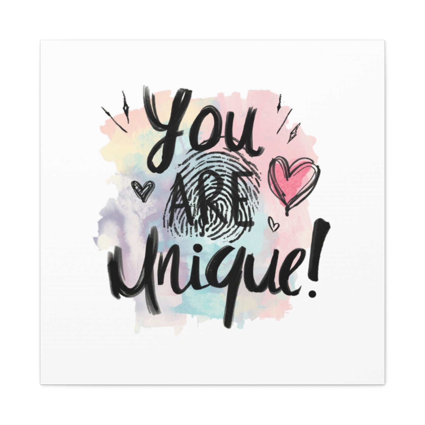You Are Unique fingerprint heart canvas