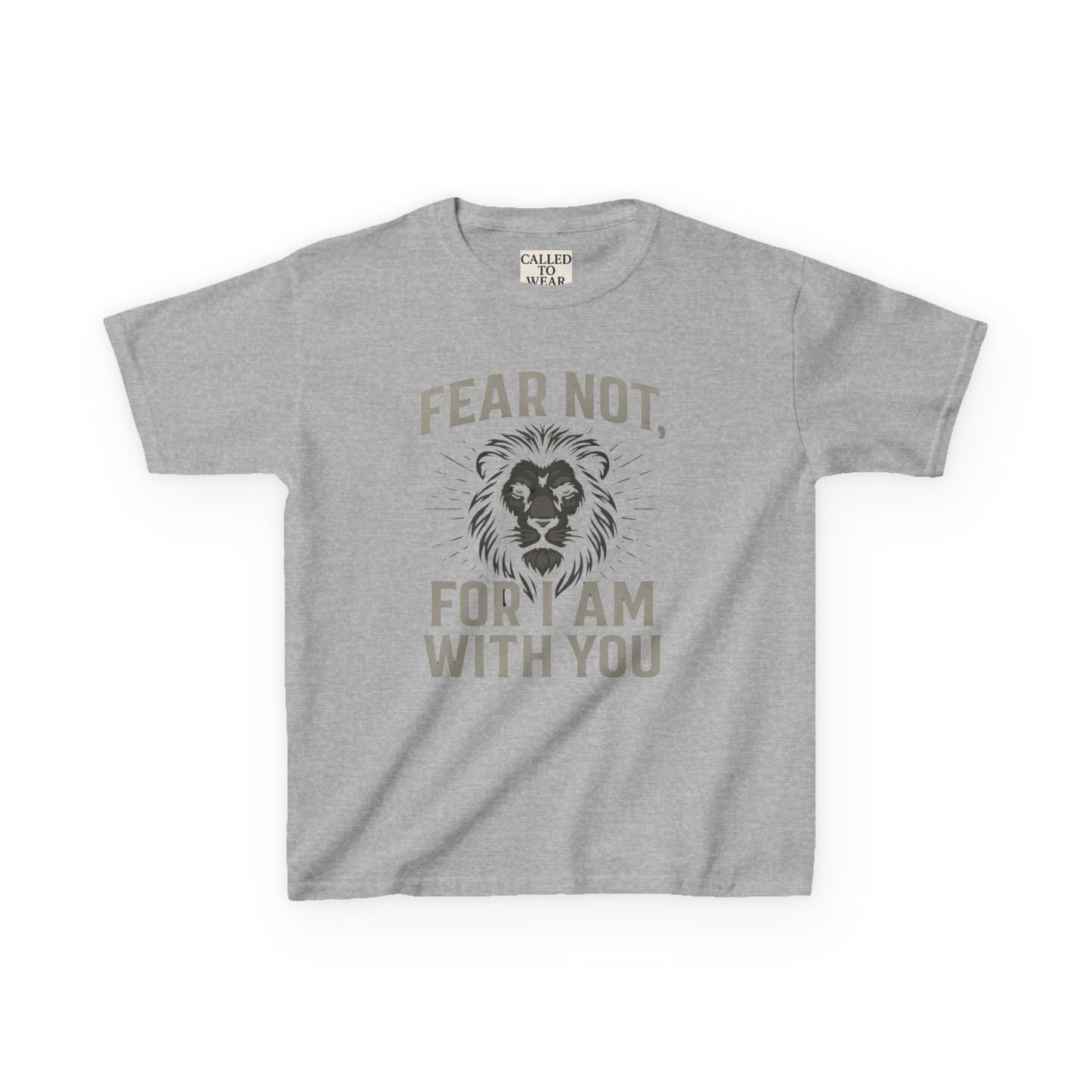 Kids Inspirational Lion Tee - Fear Not Design, Boys Girls Gift, Motivational T-Shirt, Children's Apparel, Faith-Based Clothing