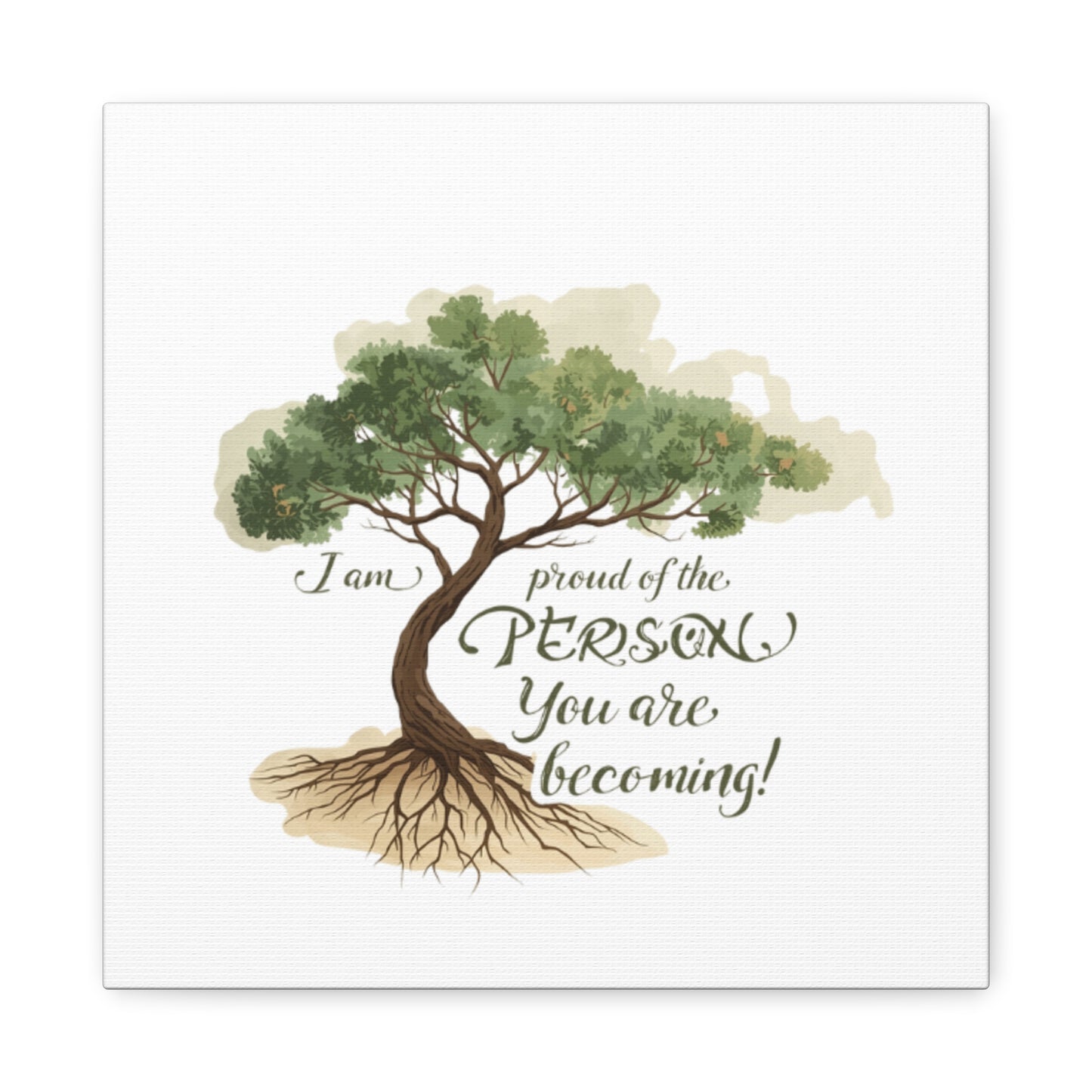 Tree of Growth Inspirational Quote Matte Canvas