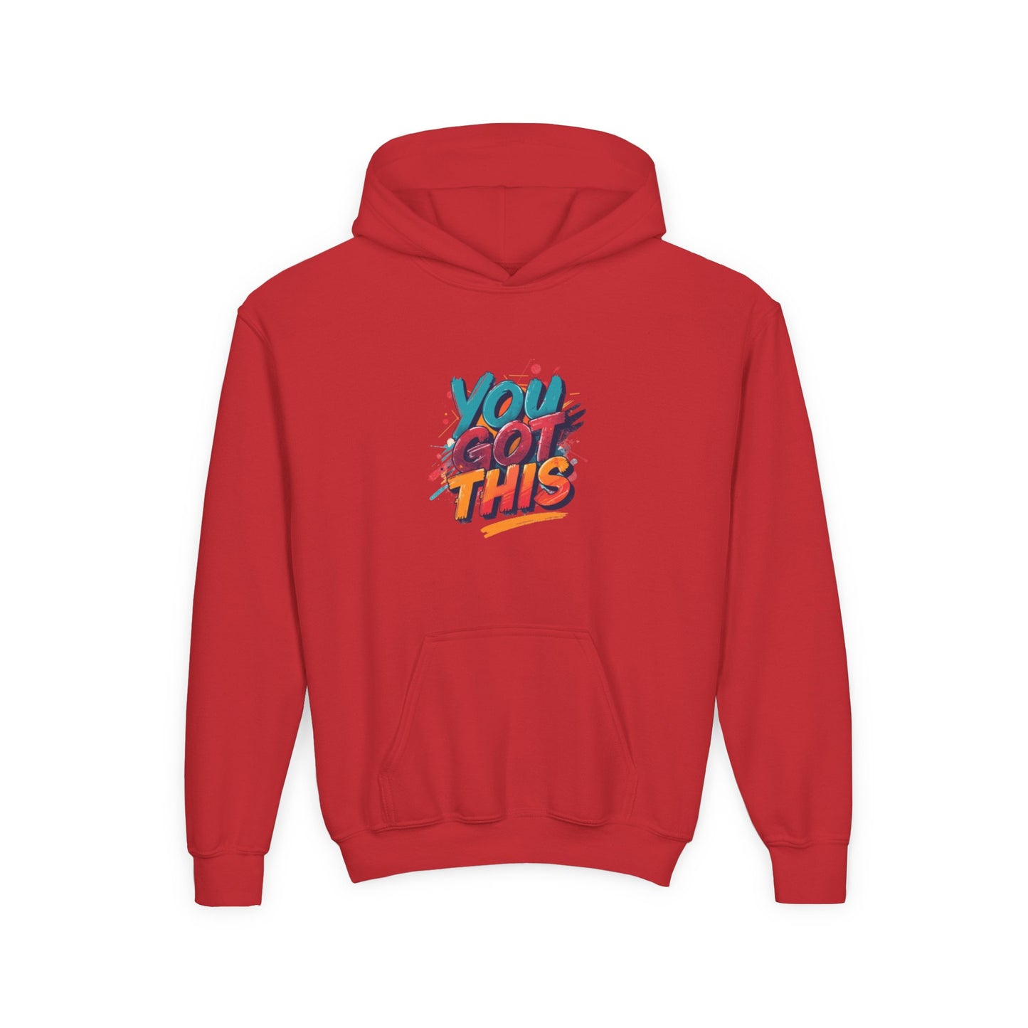 You Got This graphic Youth Hoodie | Motivational Typography, Colorful Retro