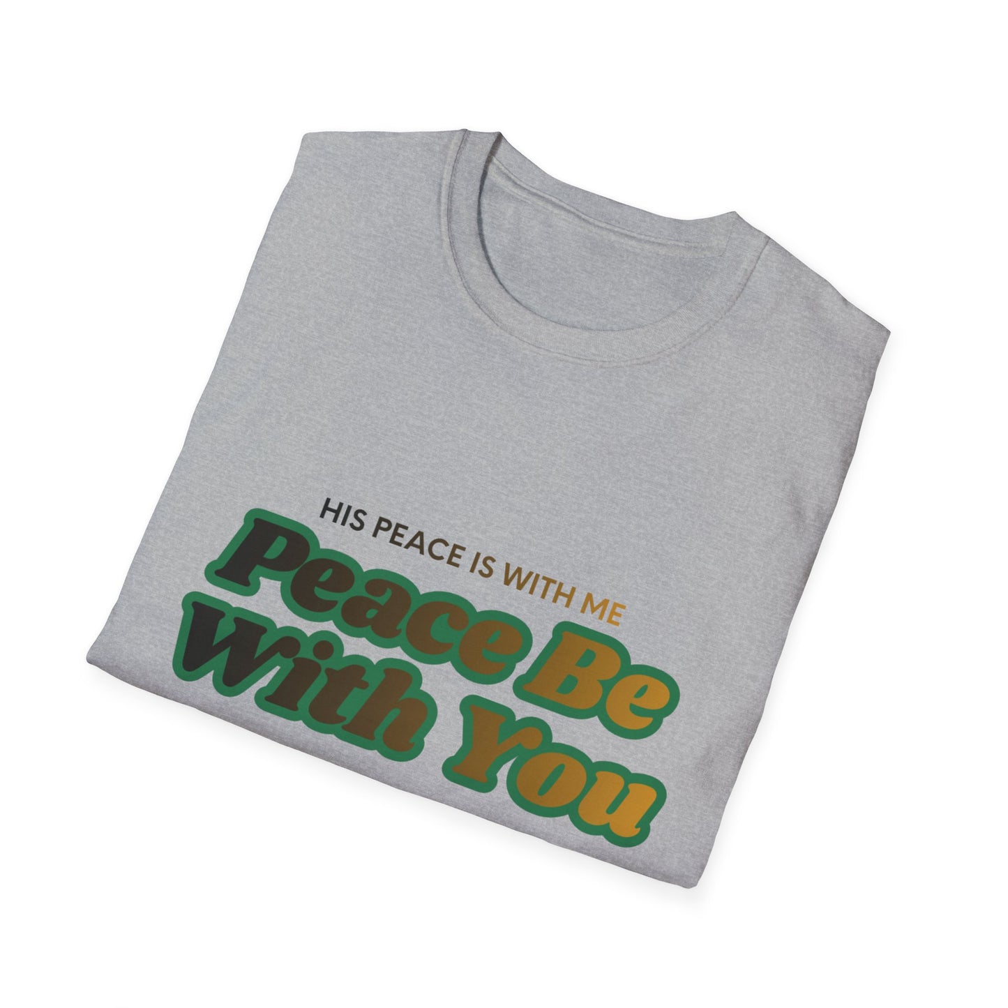 Peace Be With You T-Shirt | Retro Green Amber Lettering