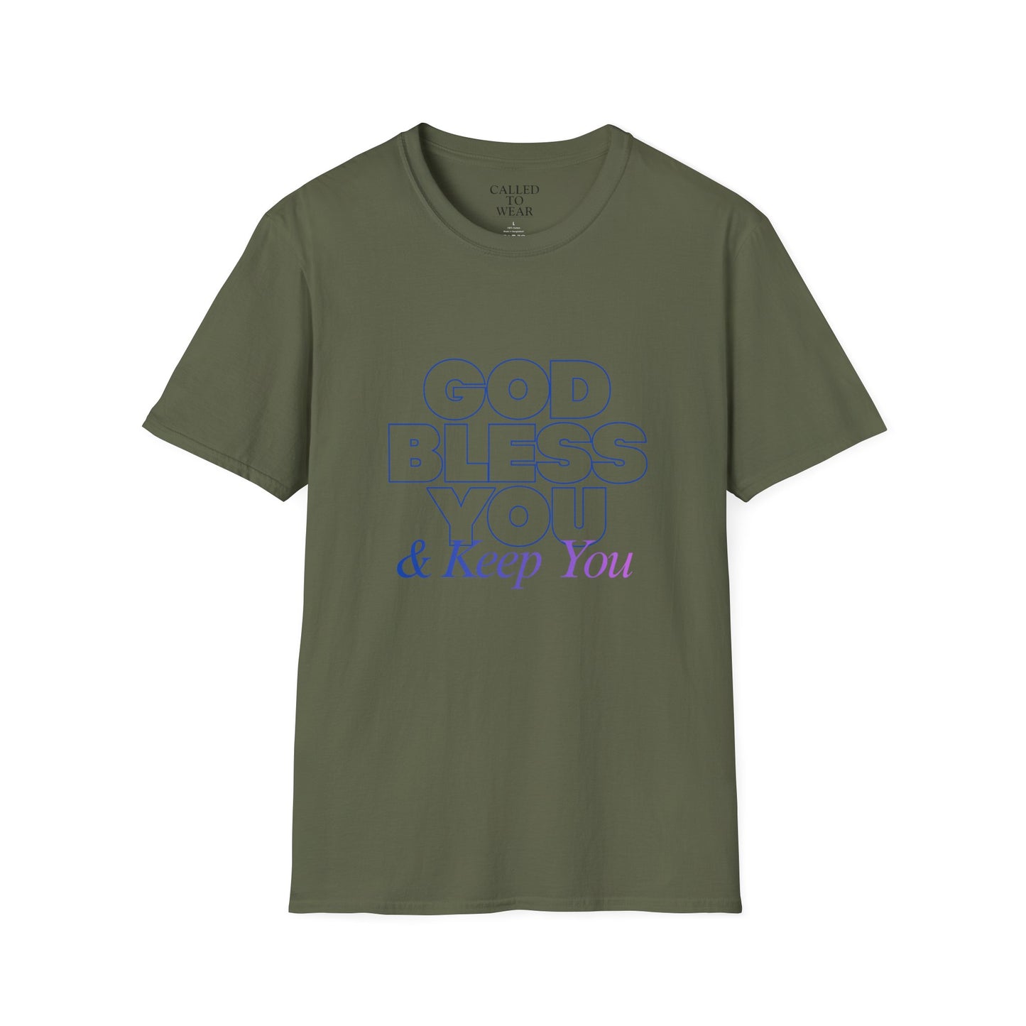 GOD BLESS YOU & Keep You T-Shirt | Minimal Typographic Faith Tee