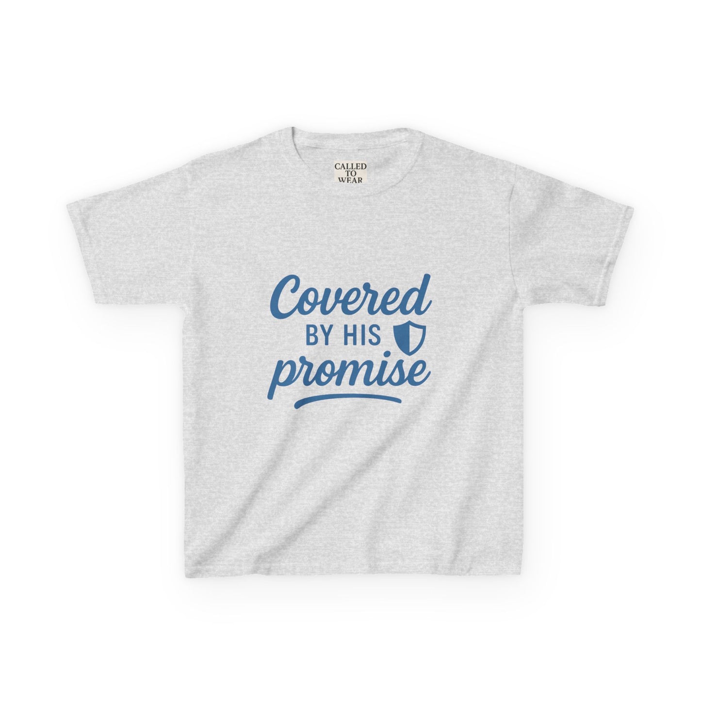 Inspirational Kids Tee - Covered by His Promise, Faith-Based Christian Shirt