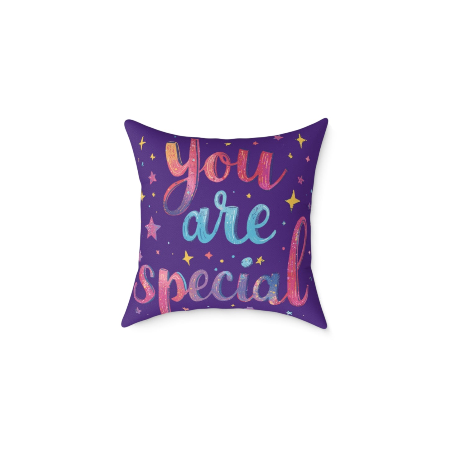 You Are Special pillow | Square Poly Canvas Pillow, inspirational typography