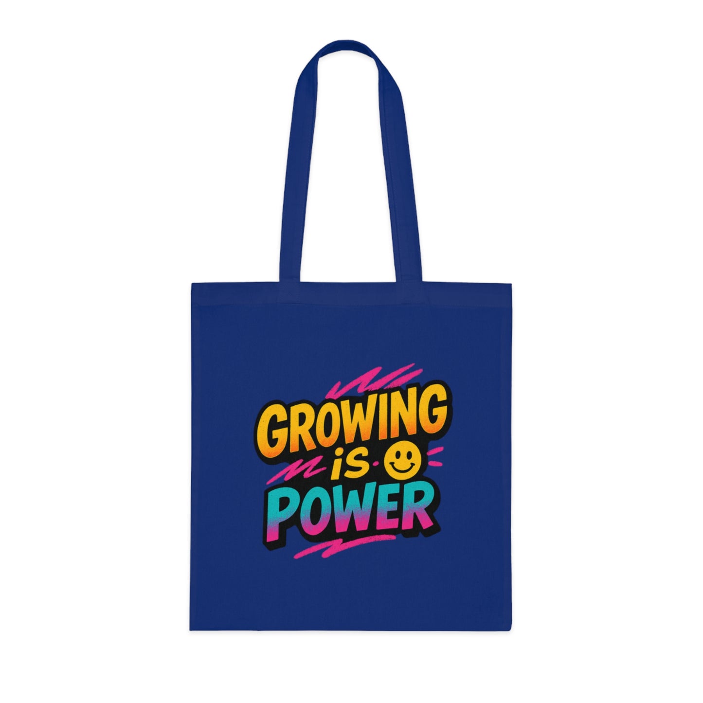 Empowering Cotton Tote Bag - "Growing is Power" - Eco-Friendly, Reusable, Gift for Students, Motivational, Everyday Use