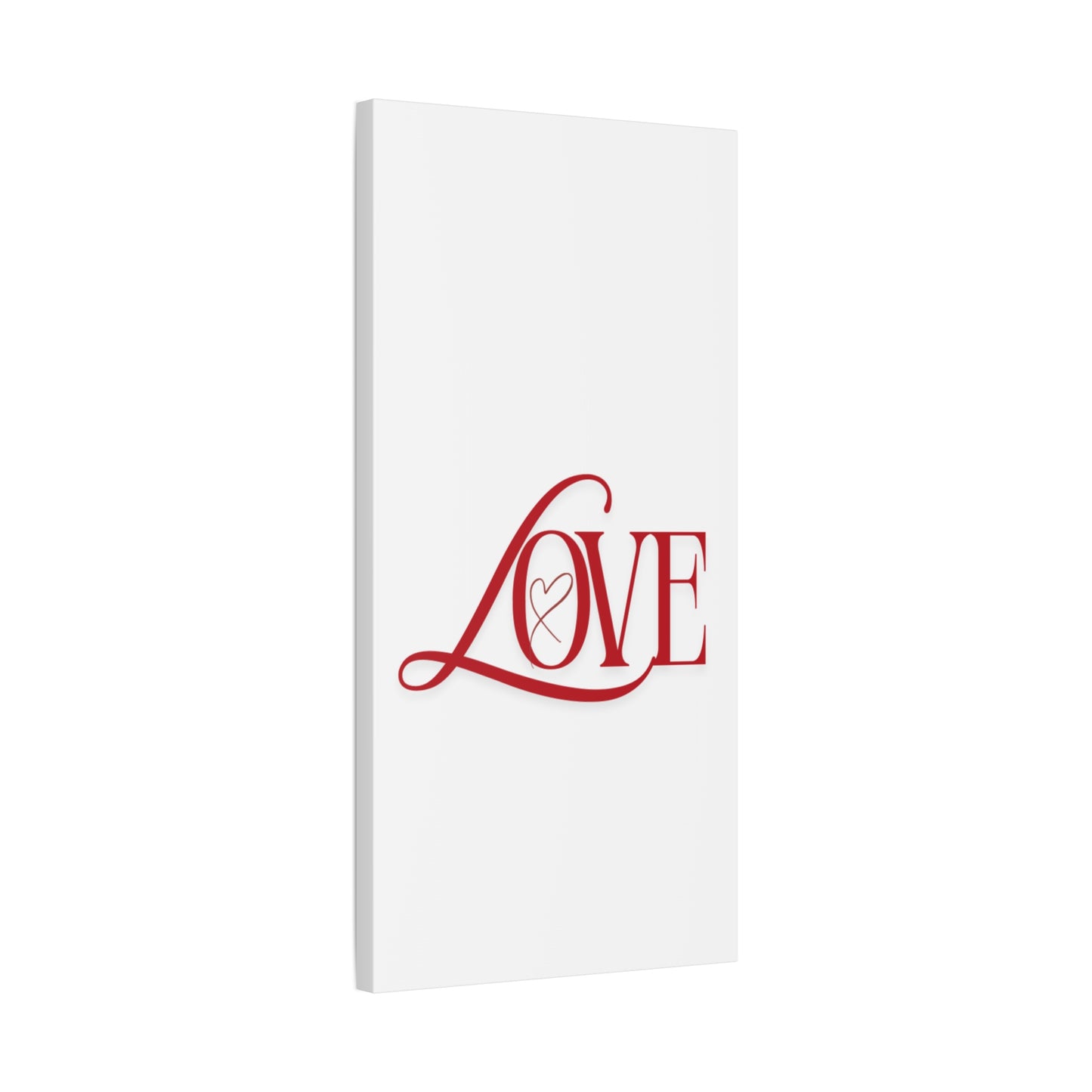 Red Script LOVE with Heart Canvas